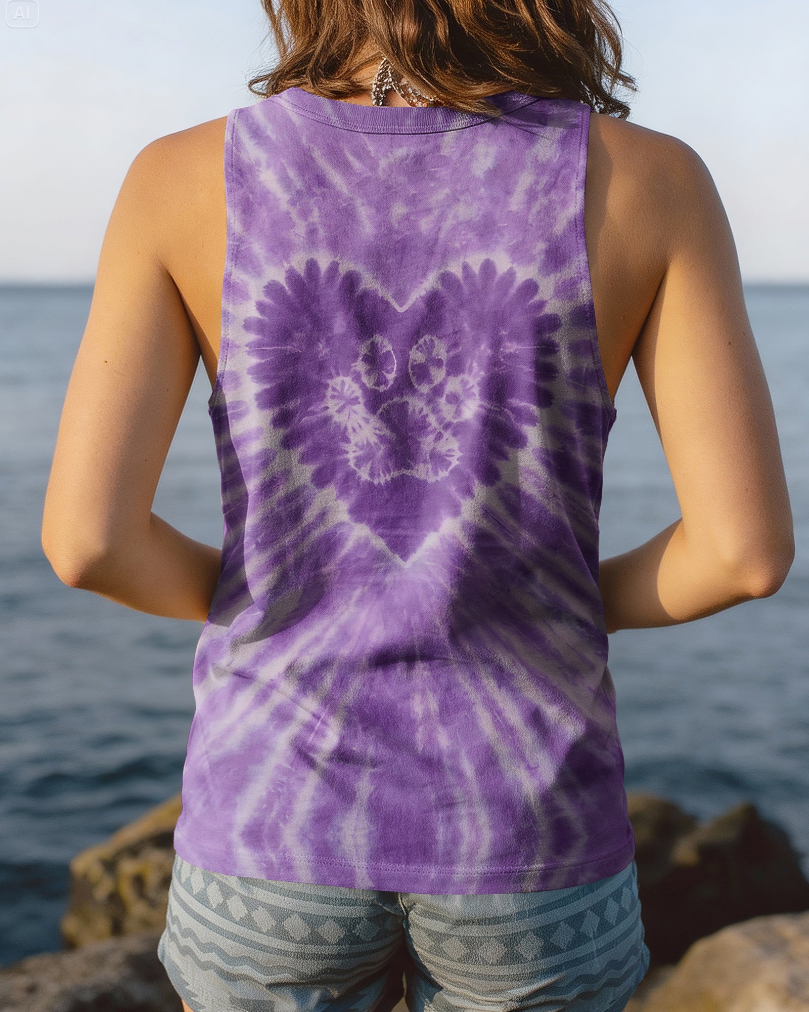 PURPLE PAW HEART ALL OVER PRINT - TYQY1003261