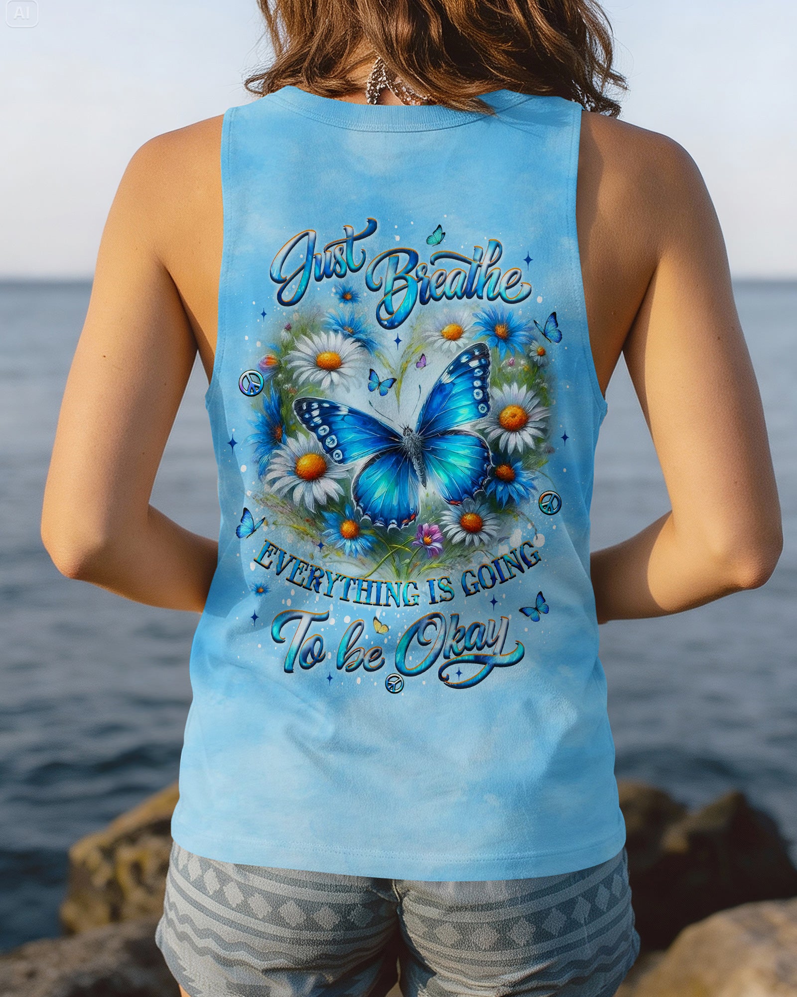 JUST BREATHE BUTTERFLY ALL OVER PRINT - YHLT3001262
