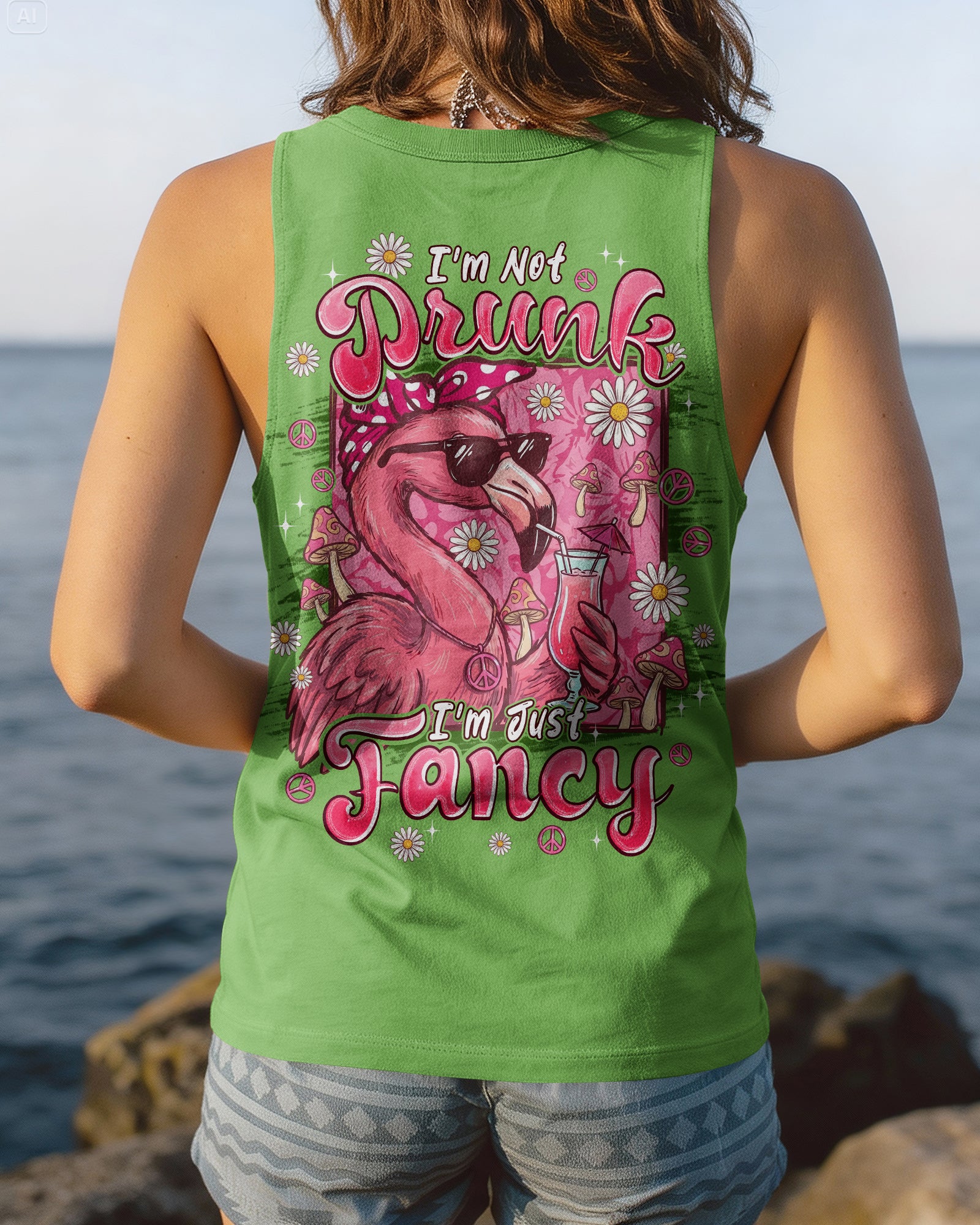 I'M NOT DRUNK I'M JUST FANCY FLAMINGO ALL OVER PRINT - TYPQ1607261