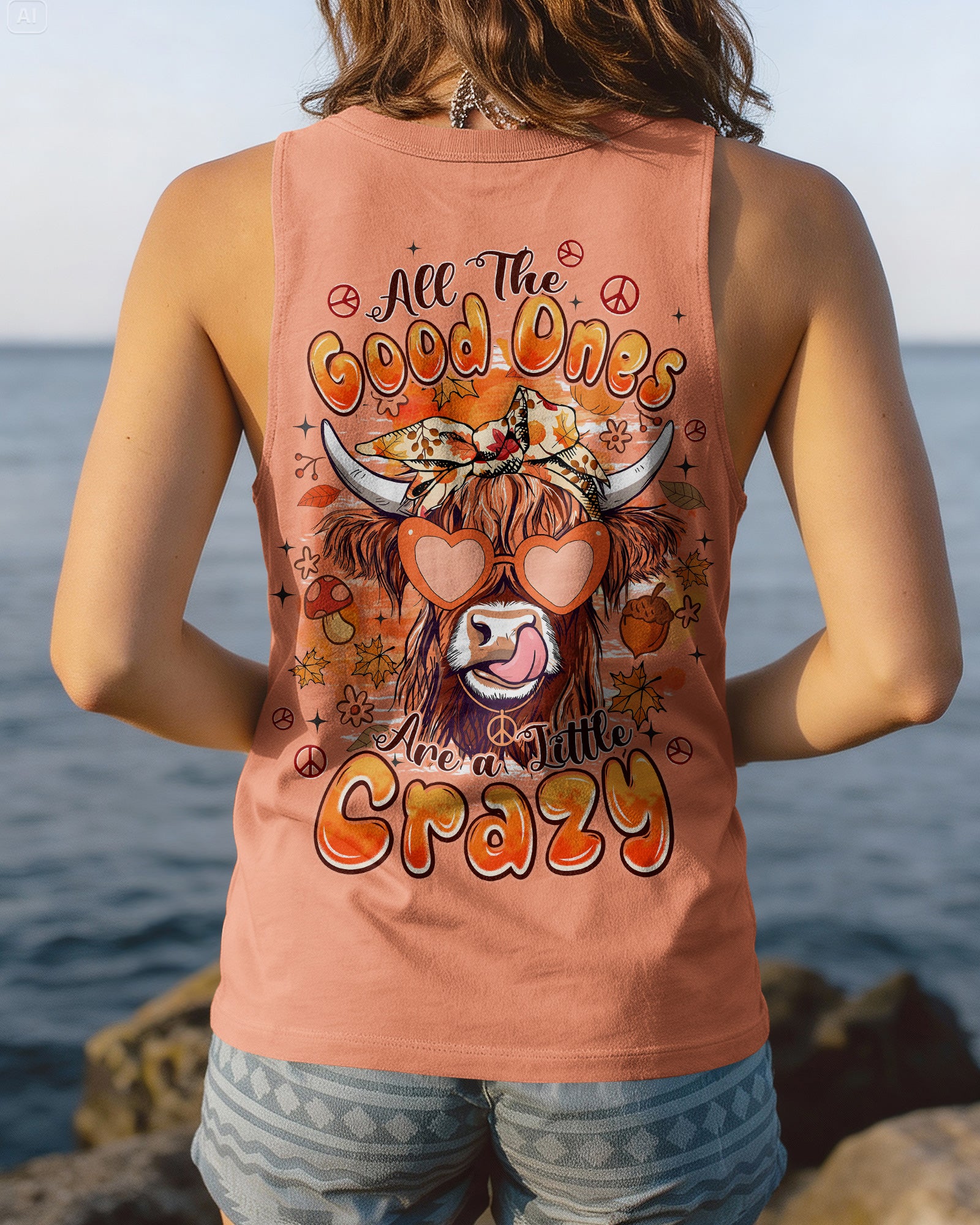 ALL THE GOOD ONES ARE A LITTLE CRAZY HIGHLAND COW ALL OVER PRINT - TYPQ0608261