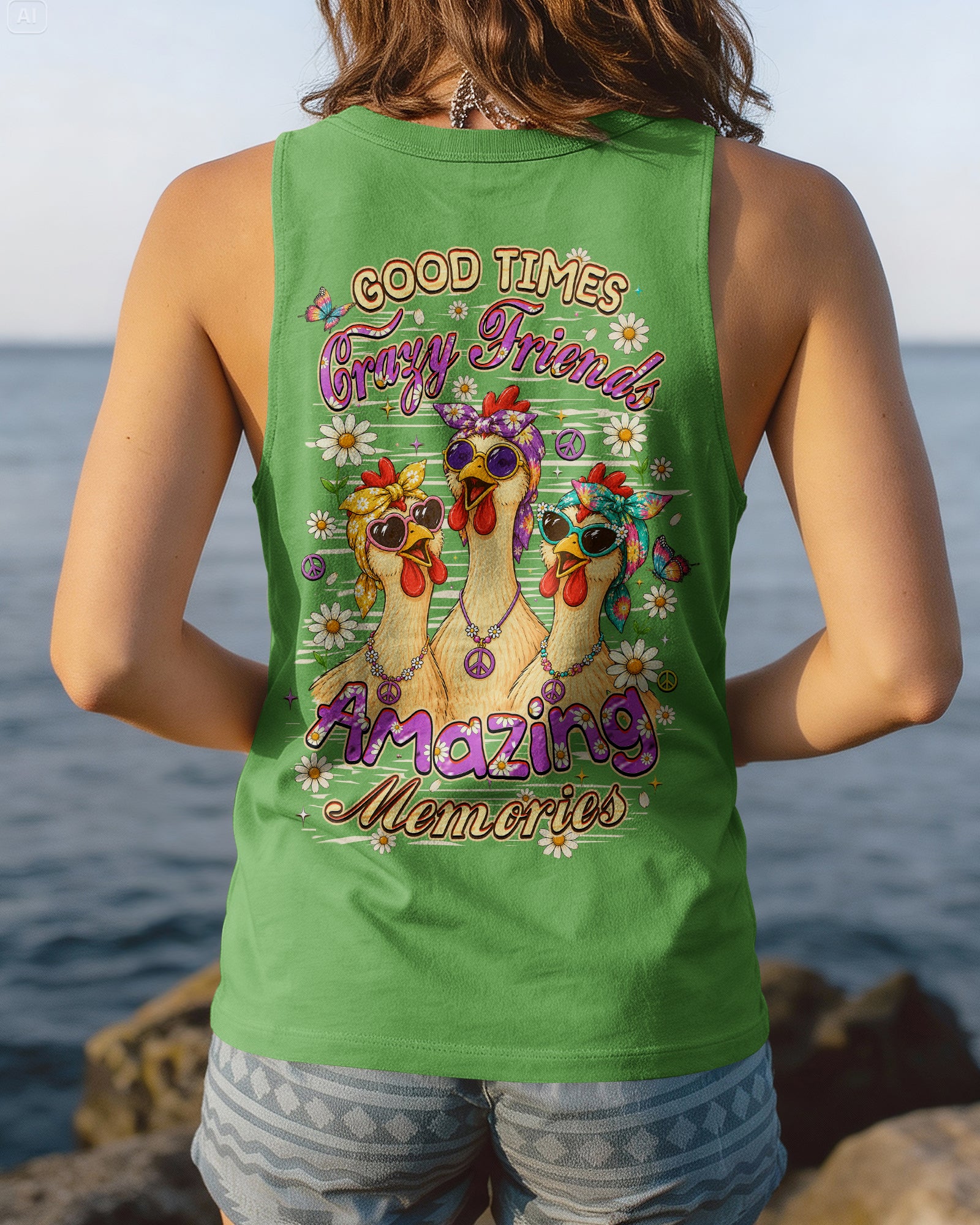 GOOD TIMES CRAZY FRIEND CHICKEN ALL OVER PRINT - TLHN0207261
