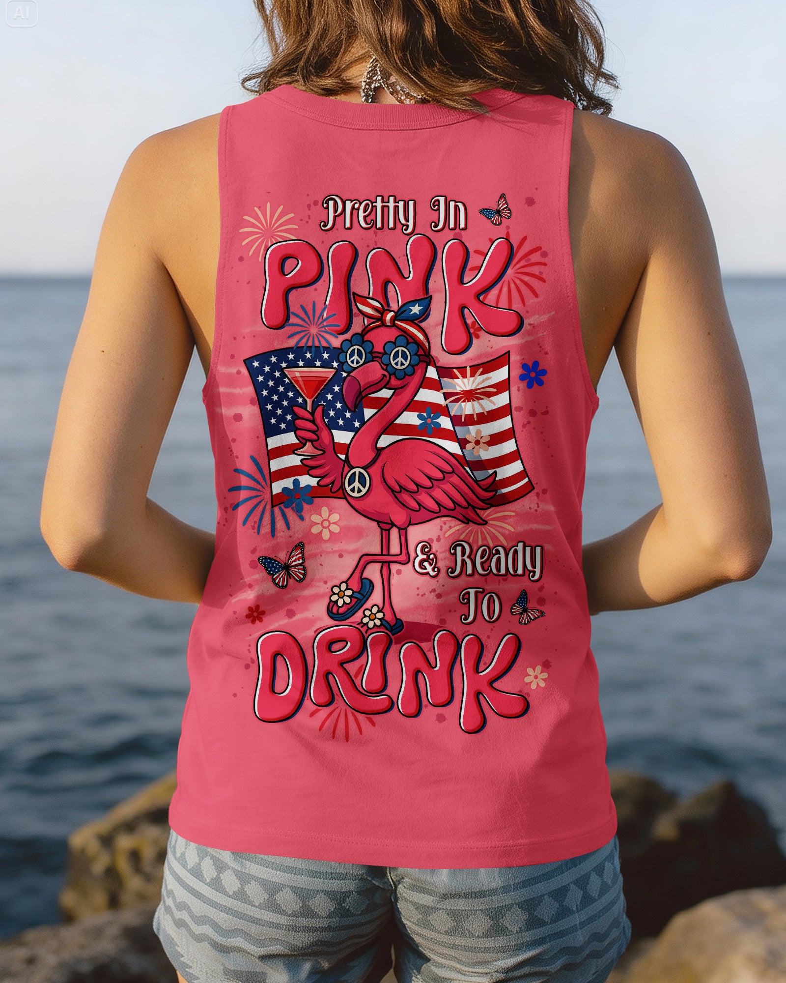 PRETTY IN PINK FLAMINGO ALL OVER PRINT - TYLN3003262