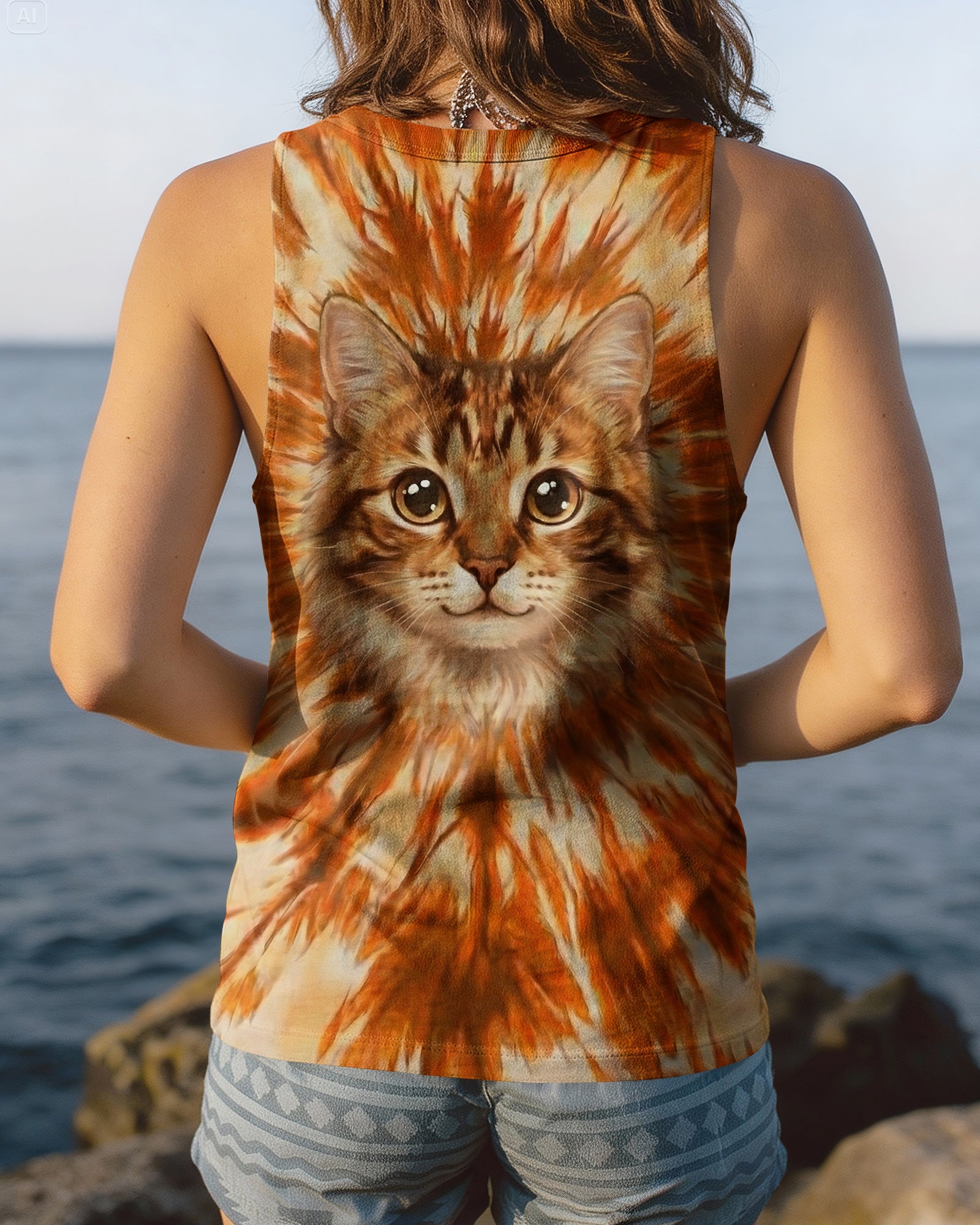 ORANGE AURA CAT ALL OVER PRINT - TYPQ2602262
