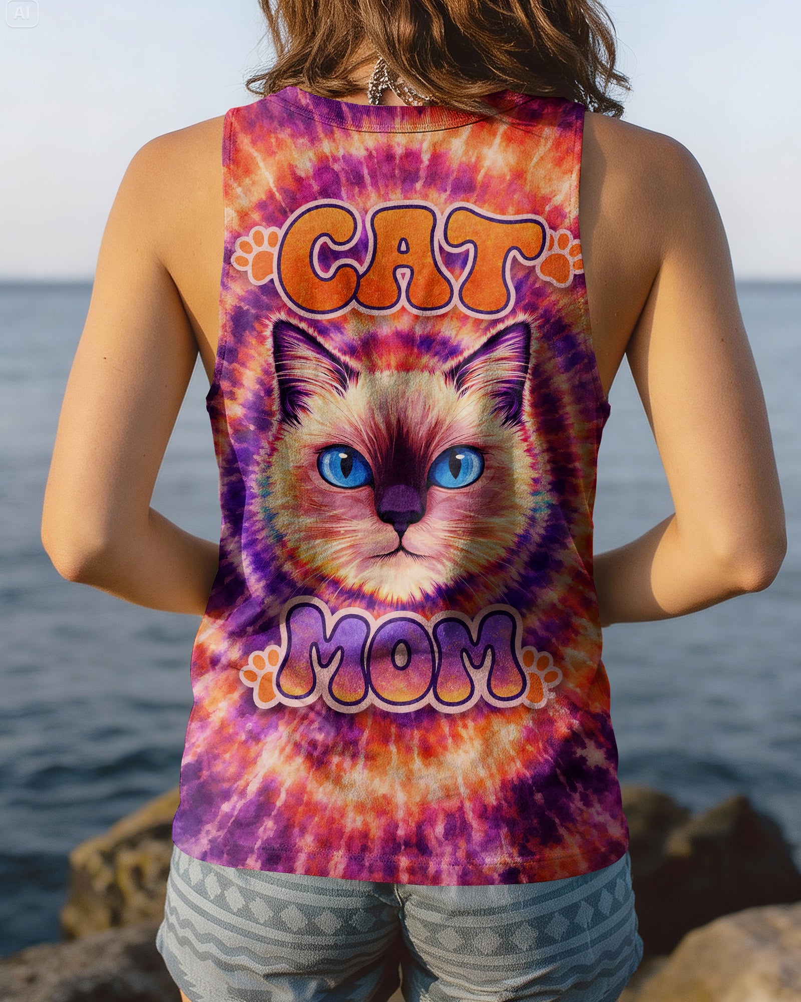 CAT MOM SWIRL ALL OVER PRINT  - TLNT0403261