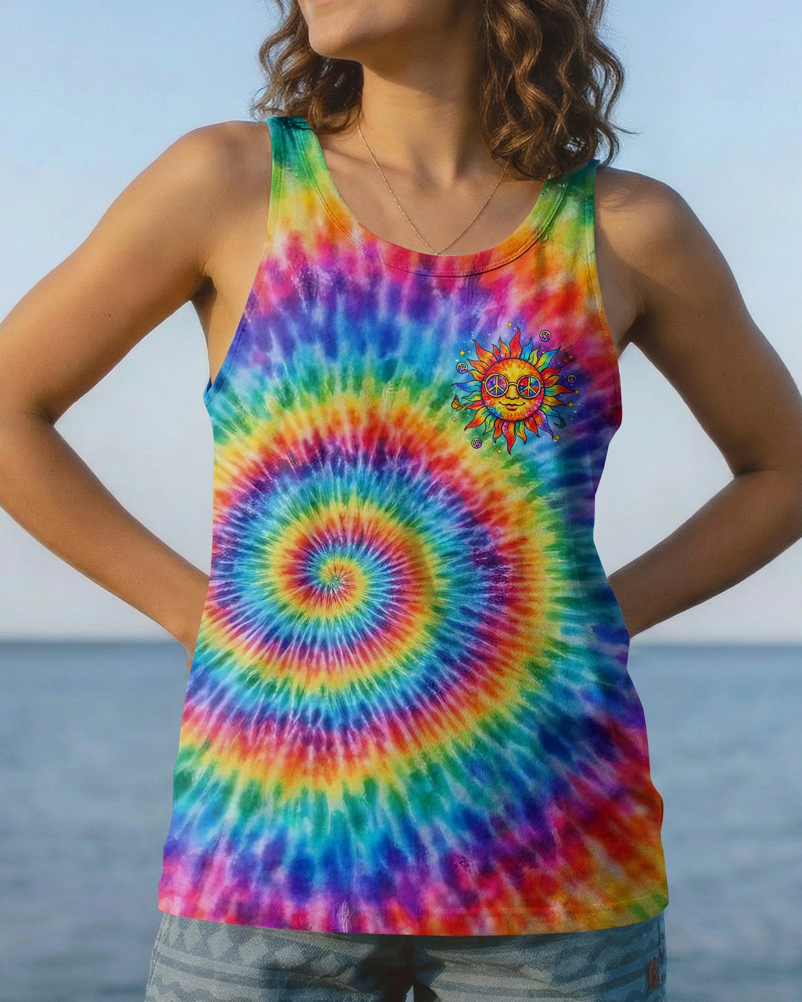 BE YOU THE WORLD WILL ADJUST HIPPIE SUN ALL OVER PRINT - YHLT2502261