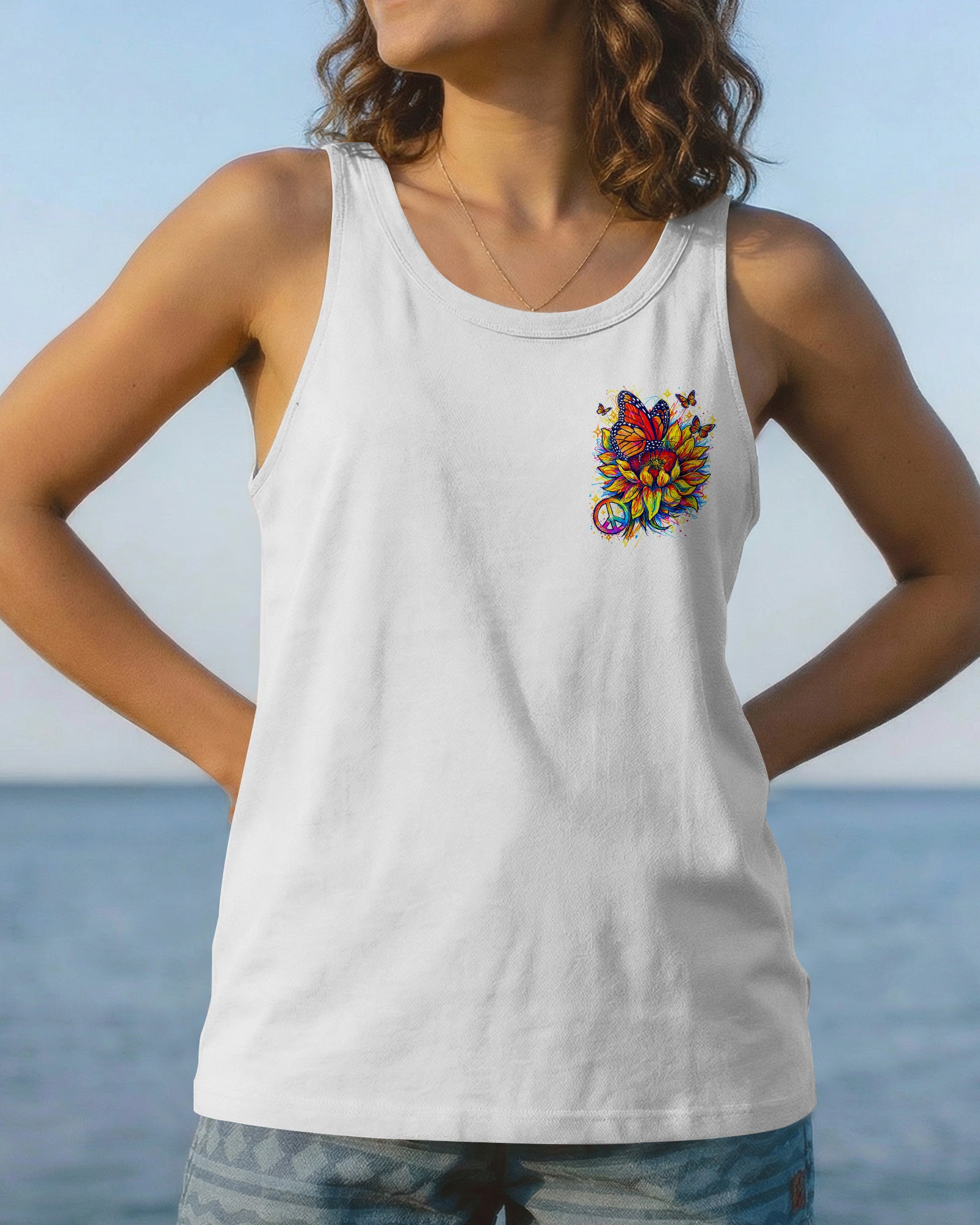 JUST BREATHE BUTTERFLY SUNFLOWER ALL OVER PRINT - TLNO270261