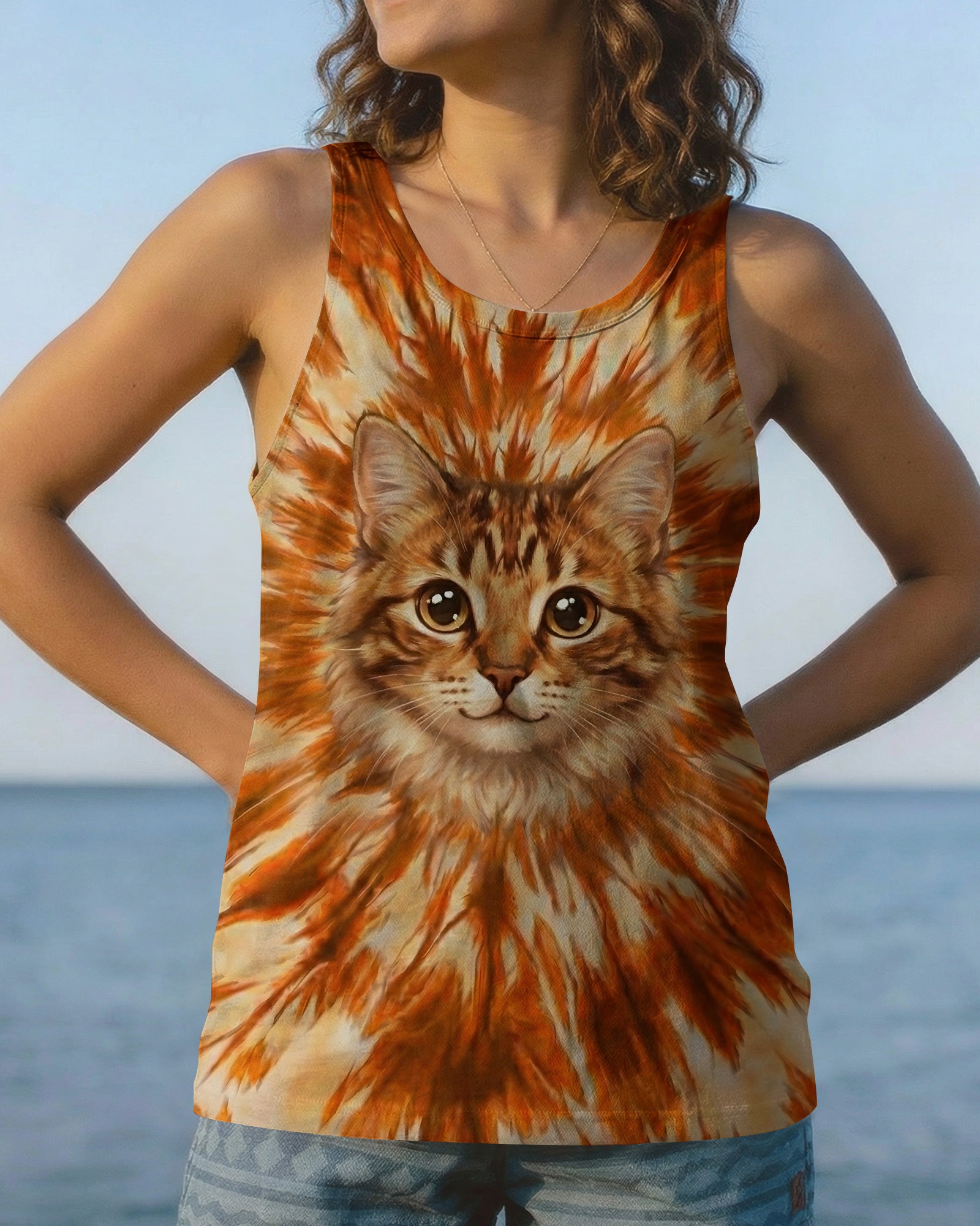 ORANGE AURA CAT ALL OVER PRINT - TYPQ2602262