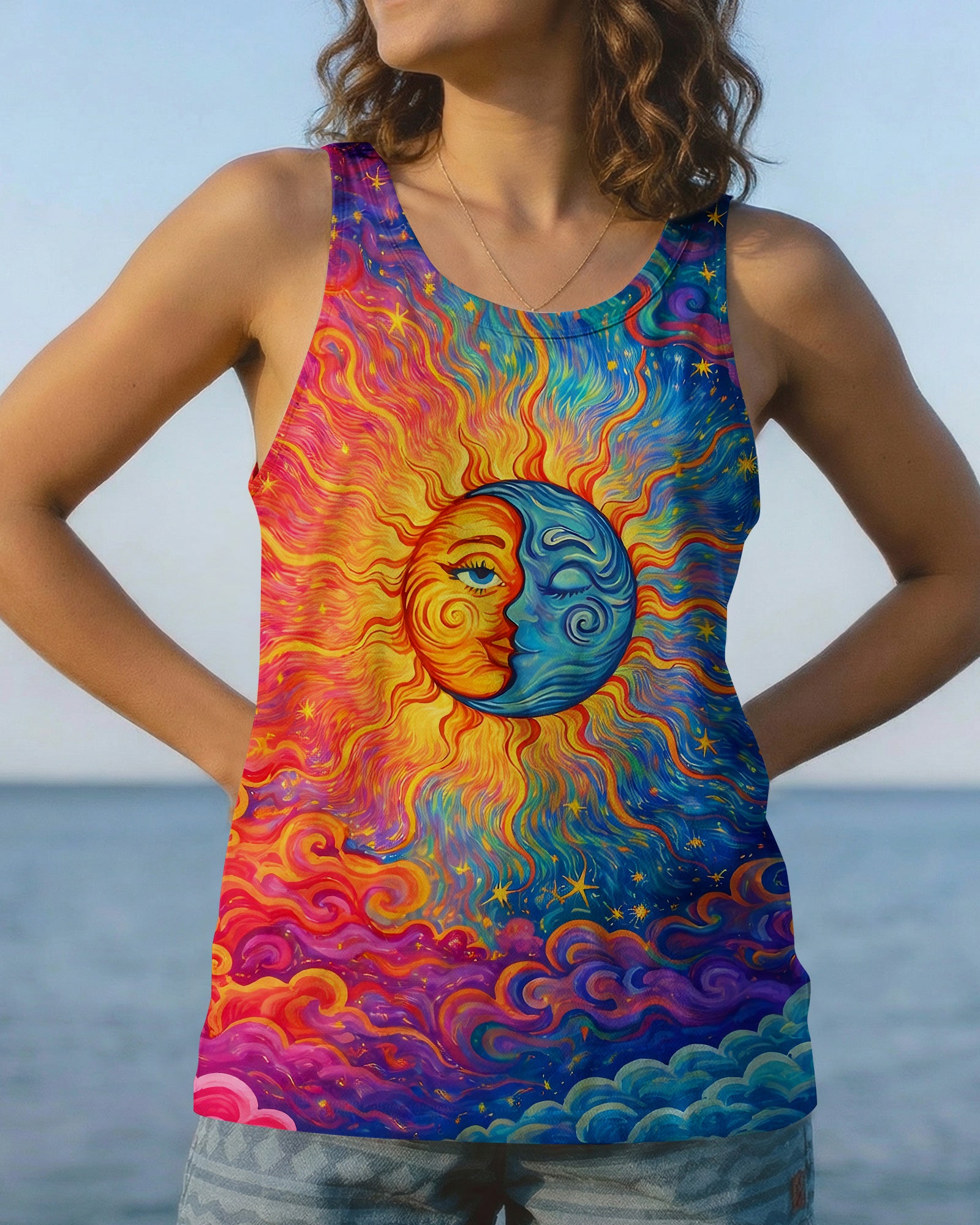 HIPPIE SUN MOON ART ALL OVER PRINT - TLNO2602261