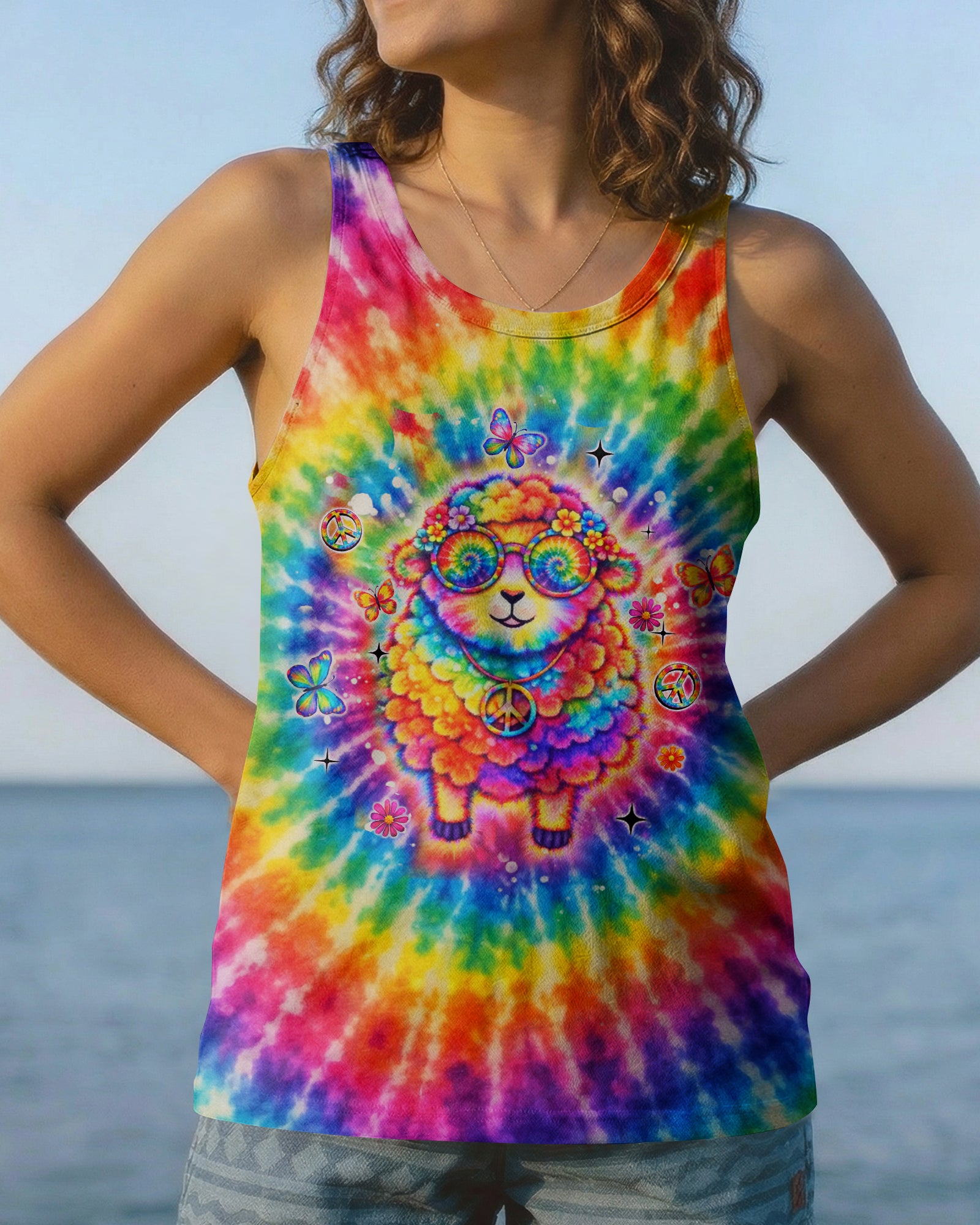 I'M NOT THE BLACK SHEEP COLORFUL SWIRL ALL OVER PRINT  - TLHN2703263