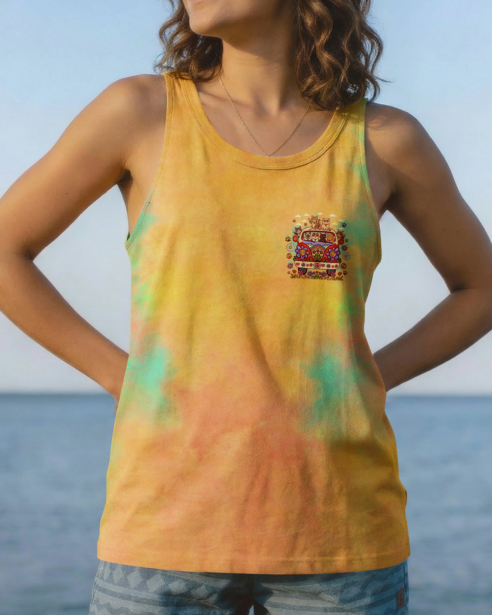 PEACE LOVE AND MEOW CATS ALL OVER PRINT - TLNO1307261