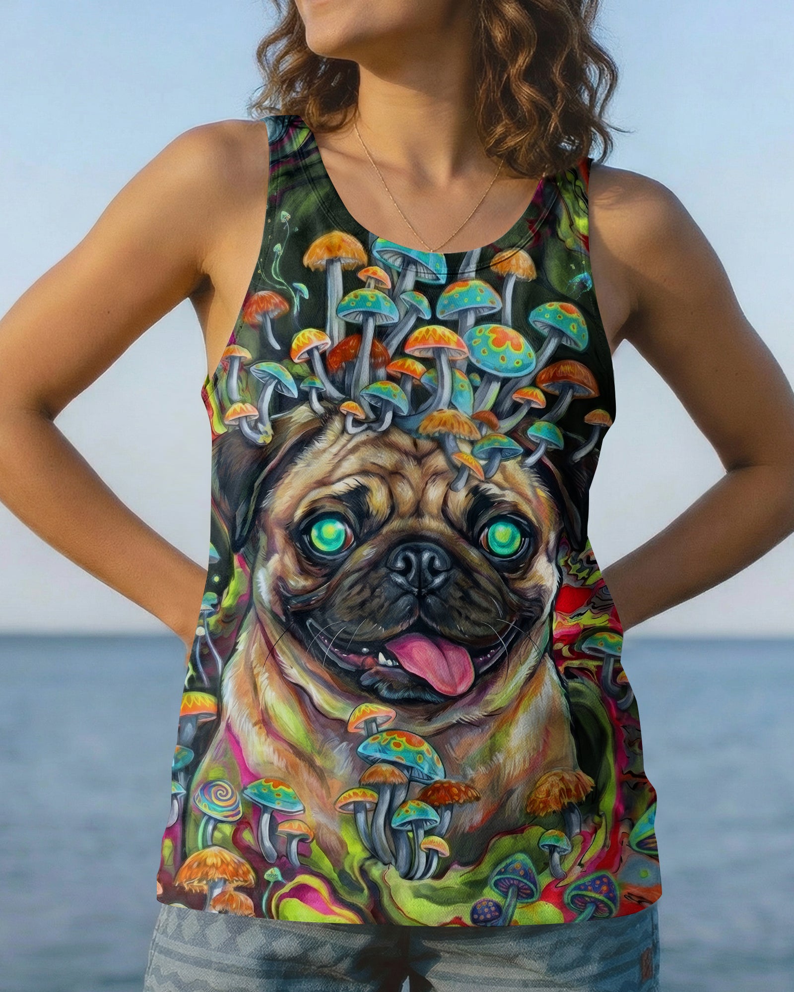 VIBRANT PUG MAGIC MUSHROOM ALL OVER PRINT - RITD0906261