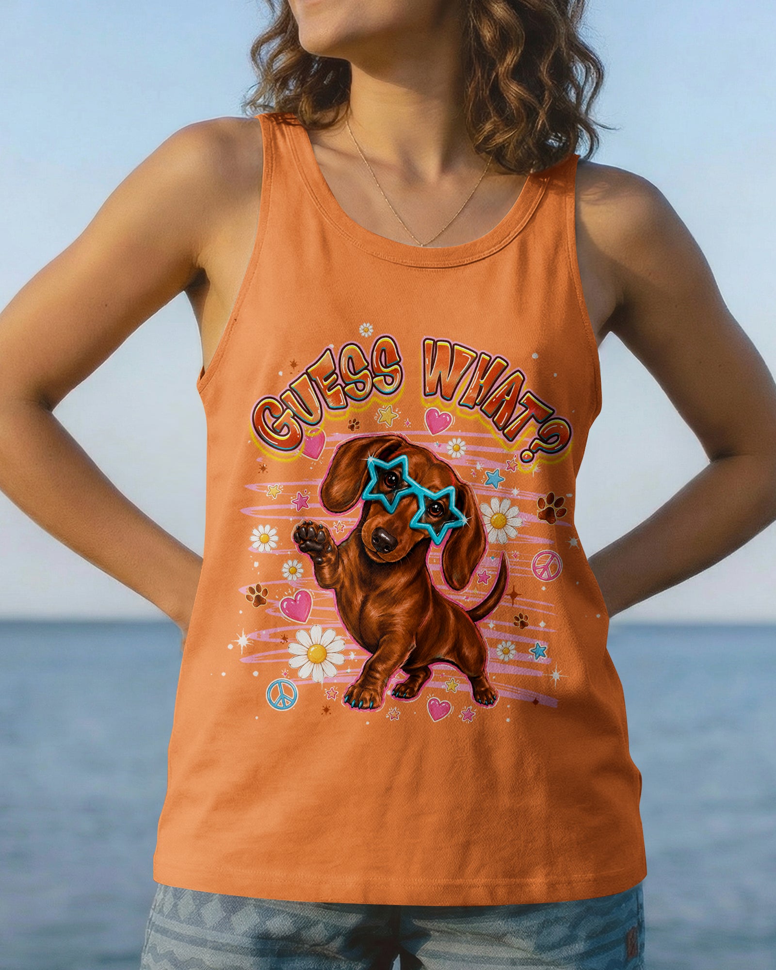 GUESS WHAT DACHSHUND DOG FUNNY ALL OVER PRINT - TLHG2505261