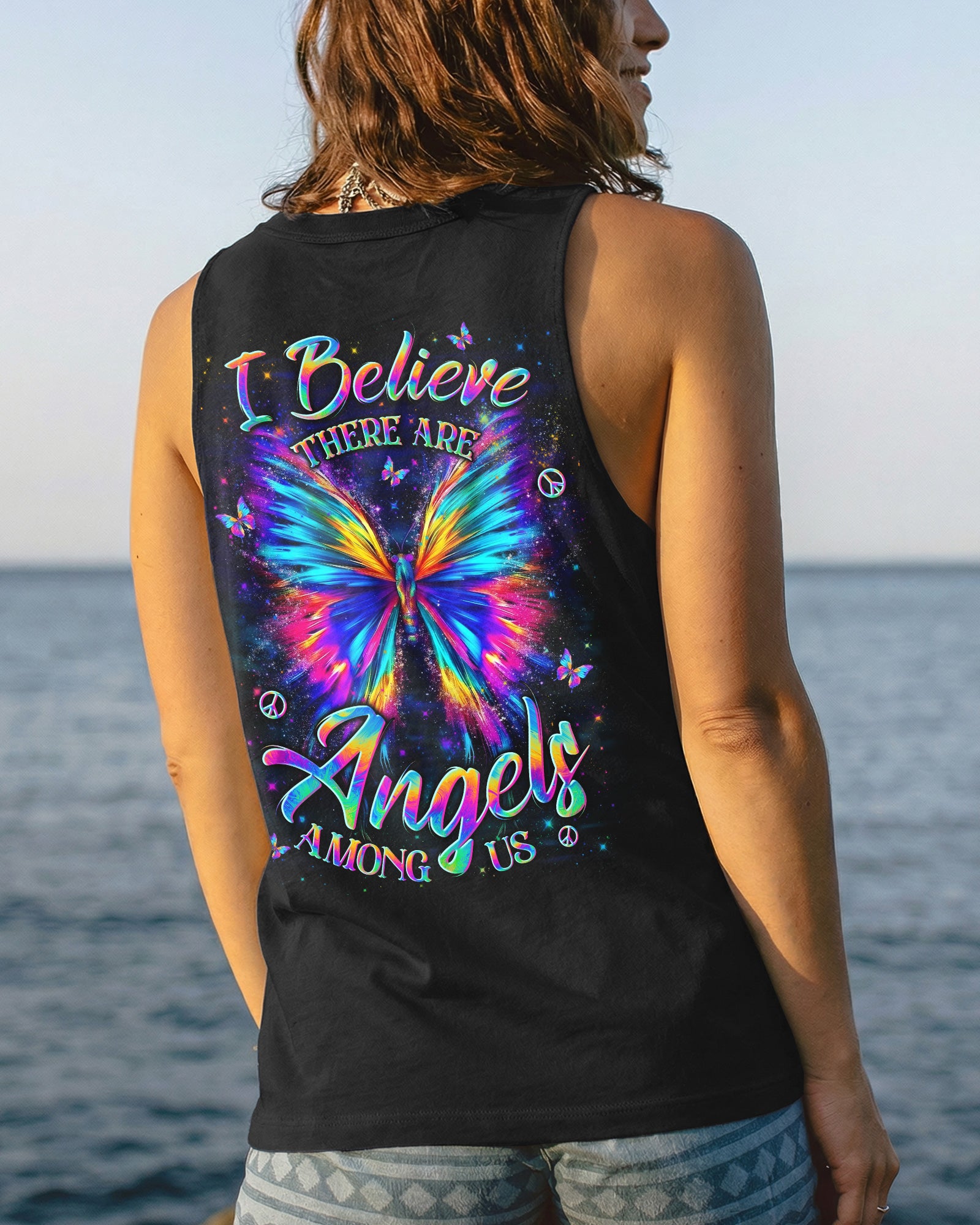 I BELIEVE THERE ARE ANGELS AMONG US BUTTERFLY ALL OVER PRINT - YHLN0402262