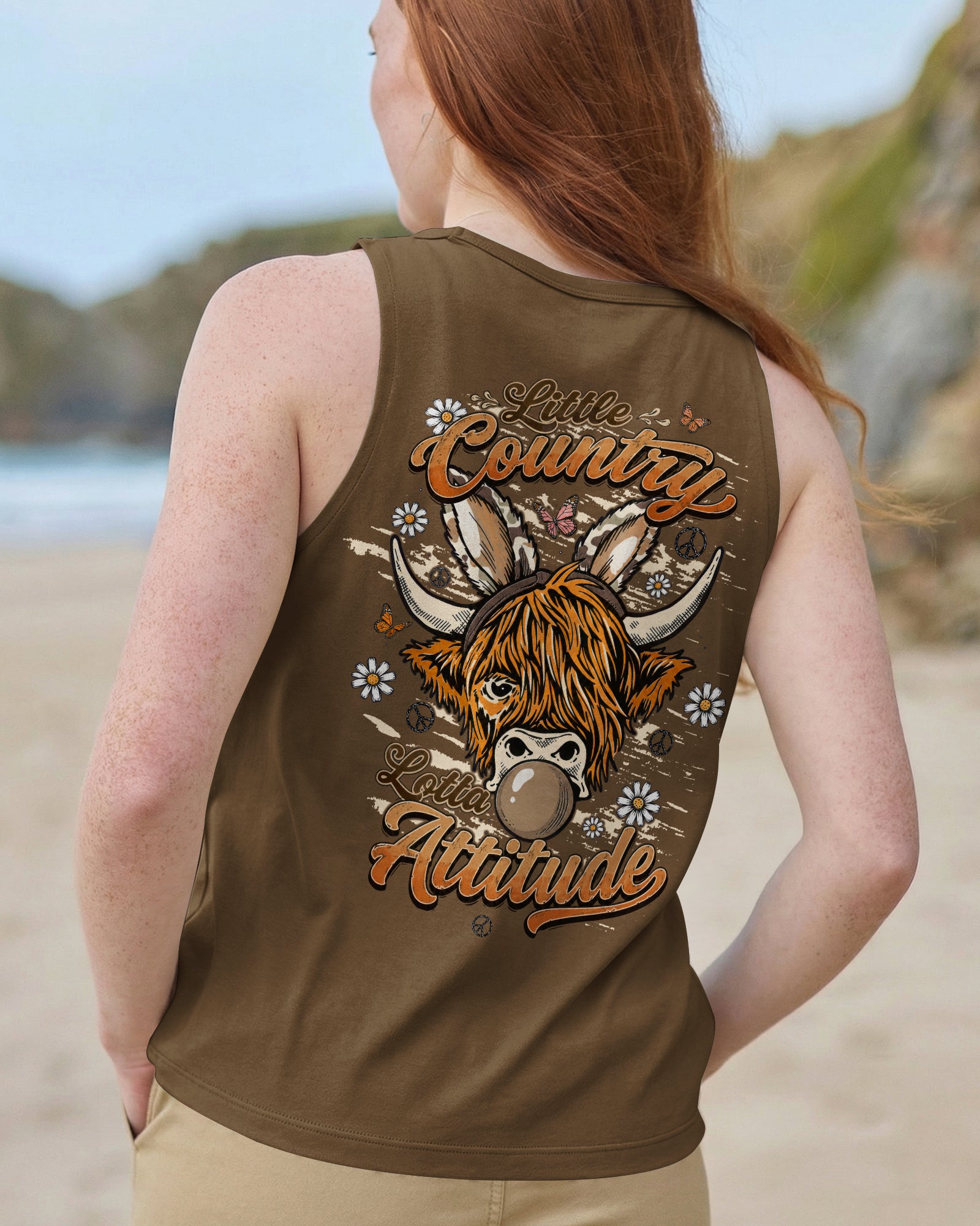 LITTLE COUNTRY LOTTA ATTITUDE COW ALL OVER PRINT  - TLTW1106262