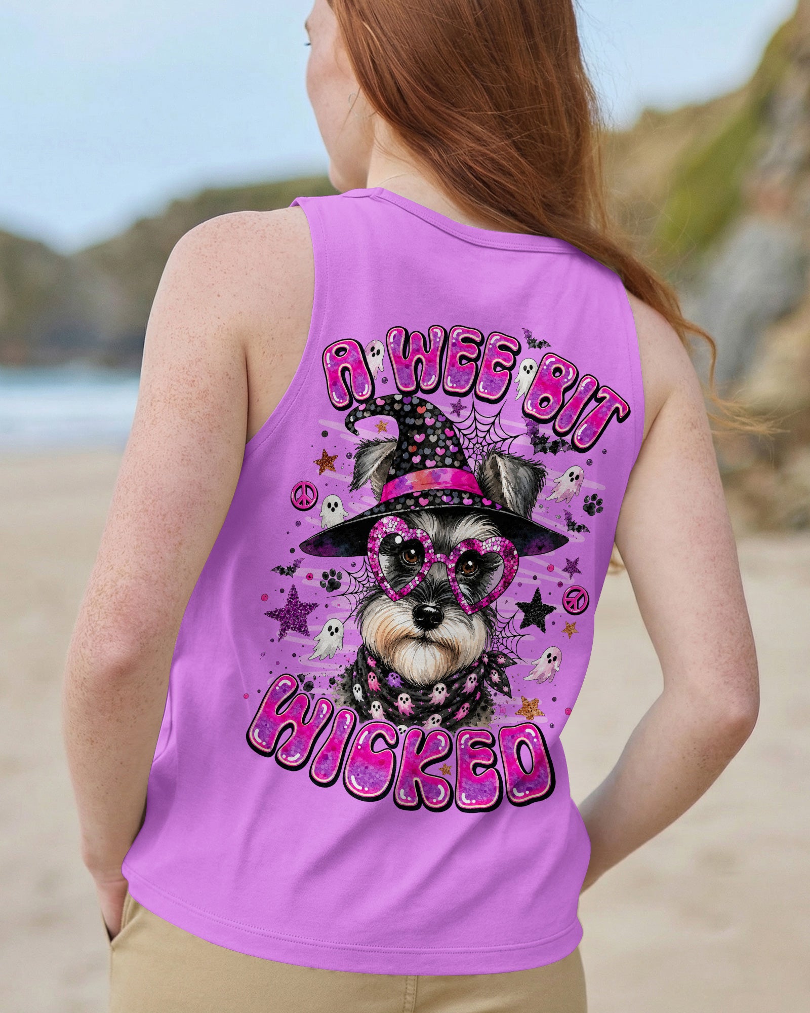 A WEE BIT WICKED WITCH SCHNAUZER DOG HALLOWEEN ALL OVER PRINT - TLNO1707262