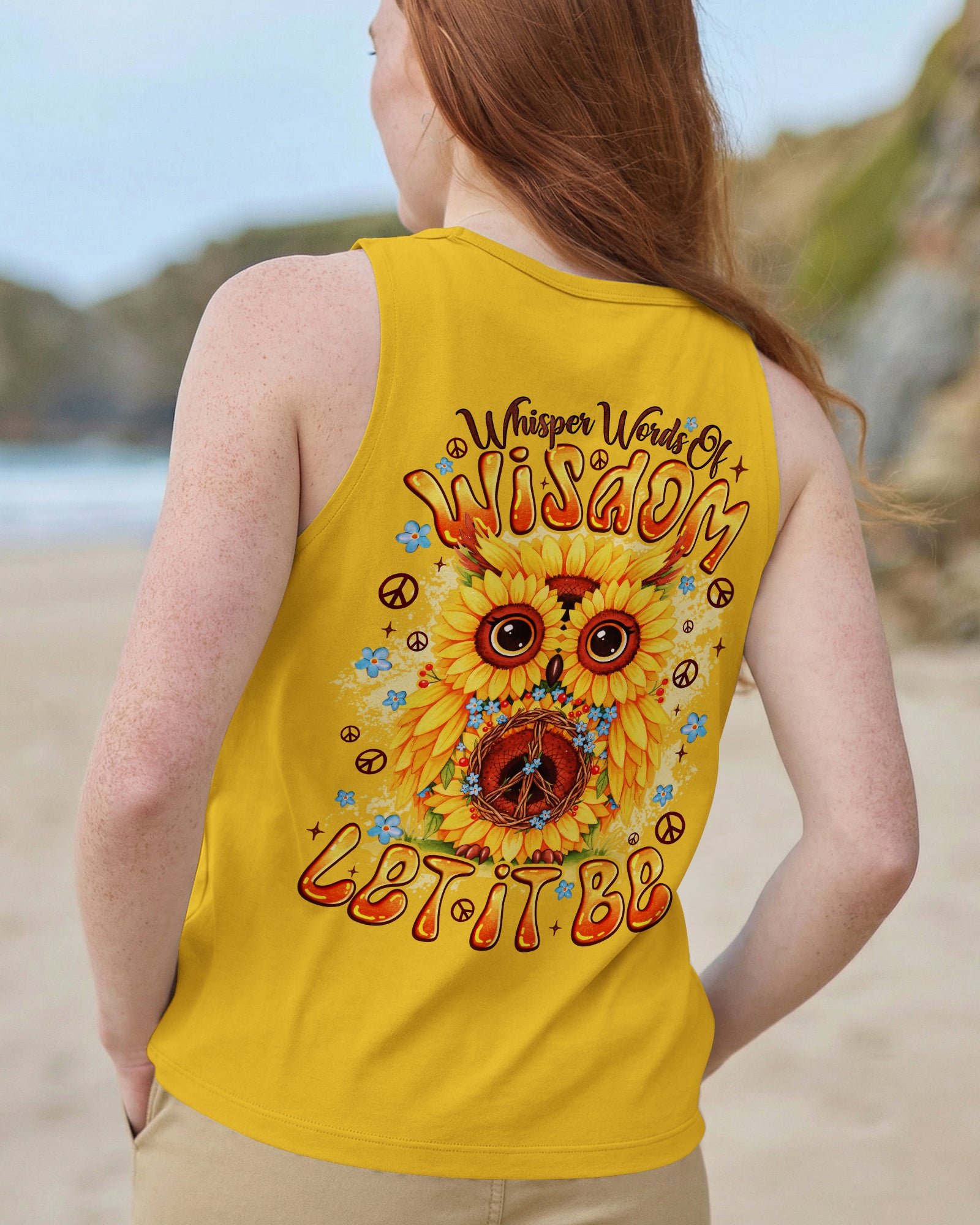 WHISPER WORDS OF WISDOM LET IT BE OWL SUNFLOWER ALL OVER PTINT - TYQY2303262
