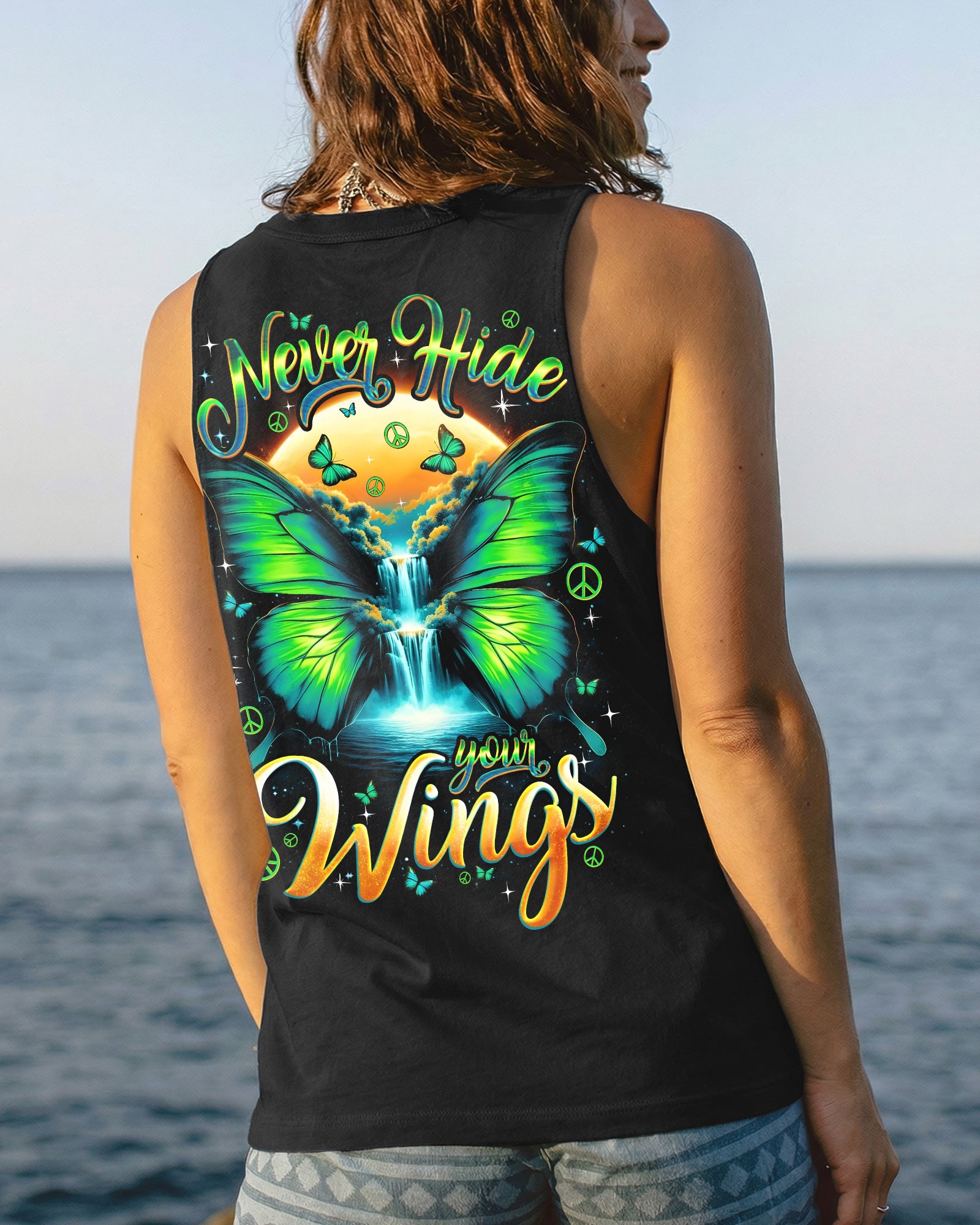NEVER HIDE YOUR WINGS BUTTERFLY ALL OVER PRINT - TYQY0902262