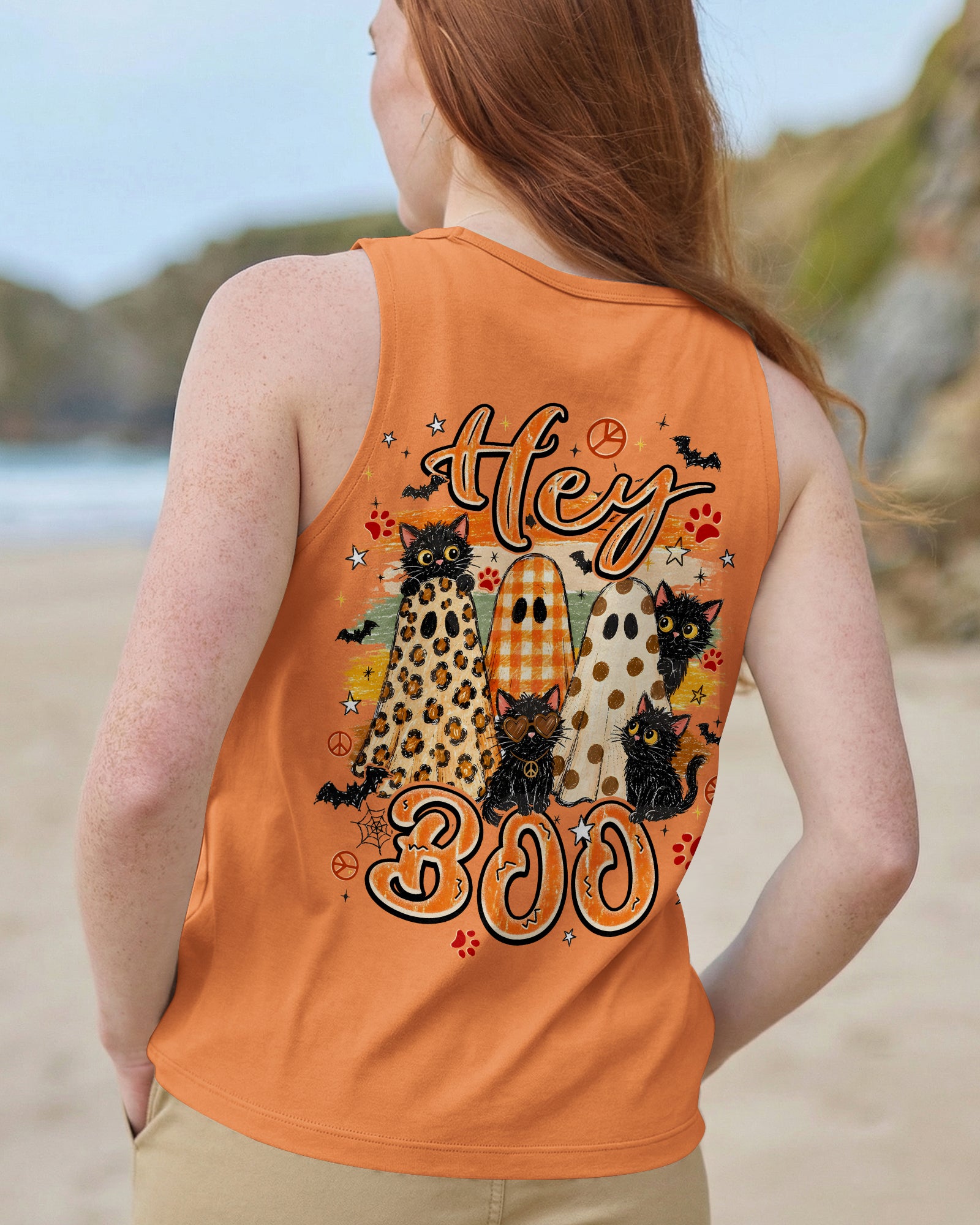 HEY BOO HALLOWEEN CAT ALL OVER PRINT - TYPQ2407261