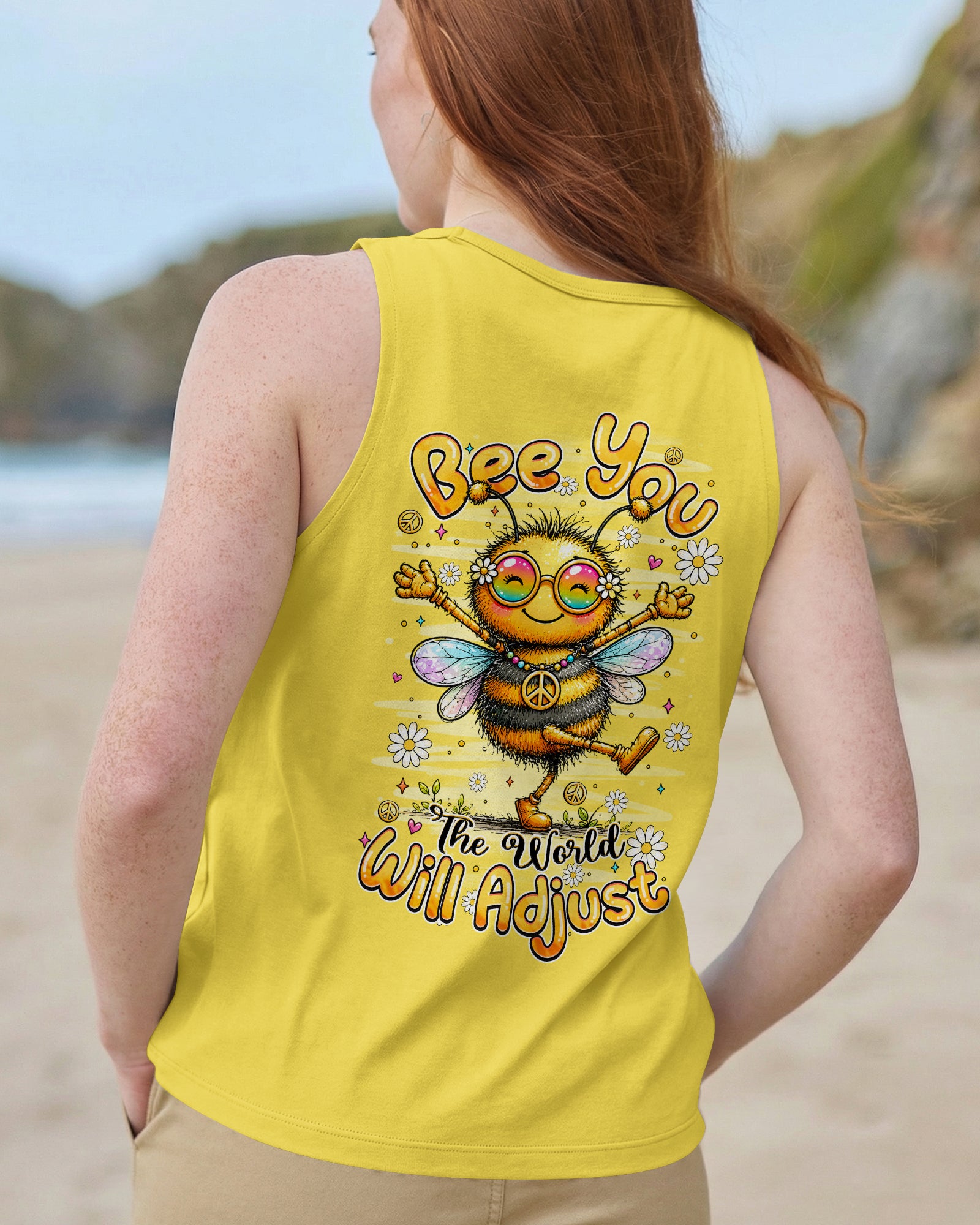 BE YOU THE WORLD WILL ADJUST BEE ALL OVER PRINT - TLHN2407261