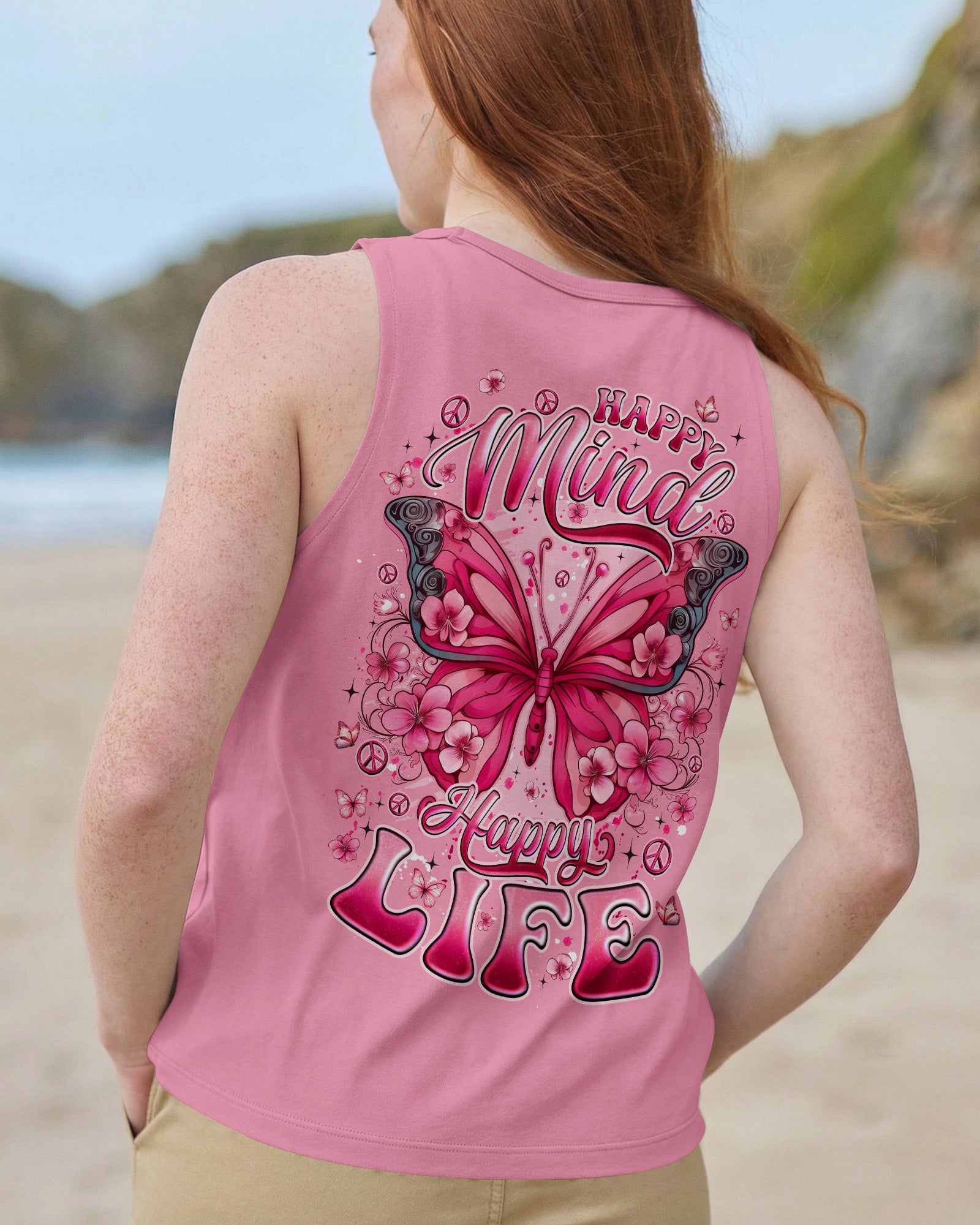 HAPPY MIND HAPPY LIFE BUTTERFLY ALL OVER PRINT - TYQY2602261