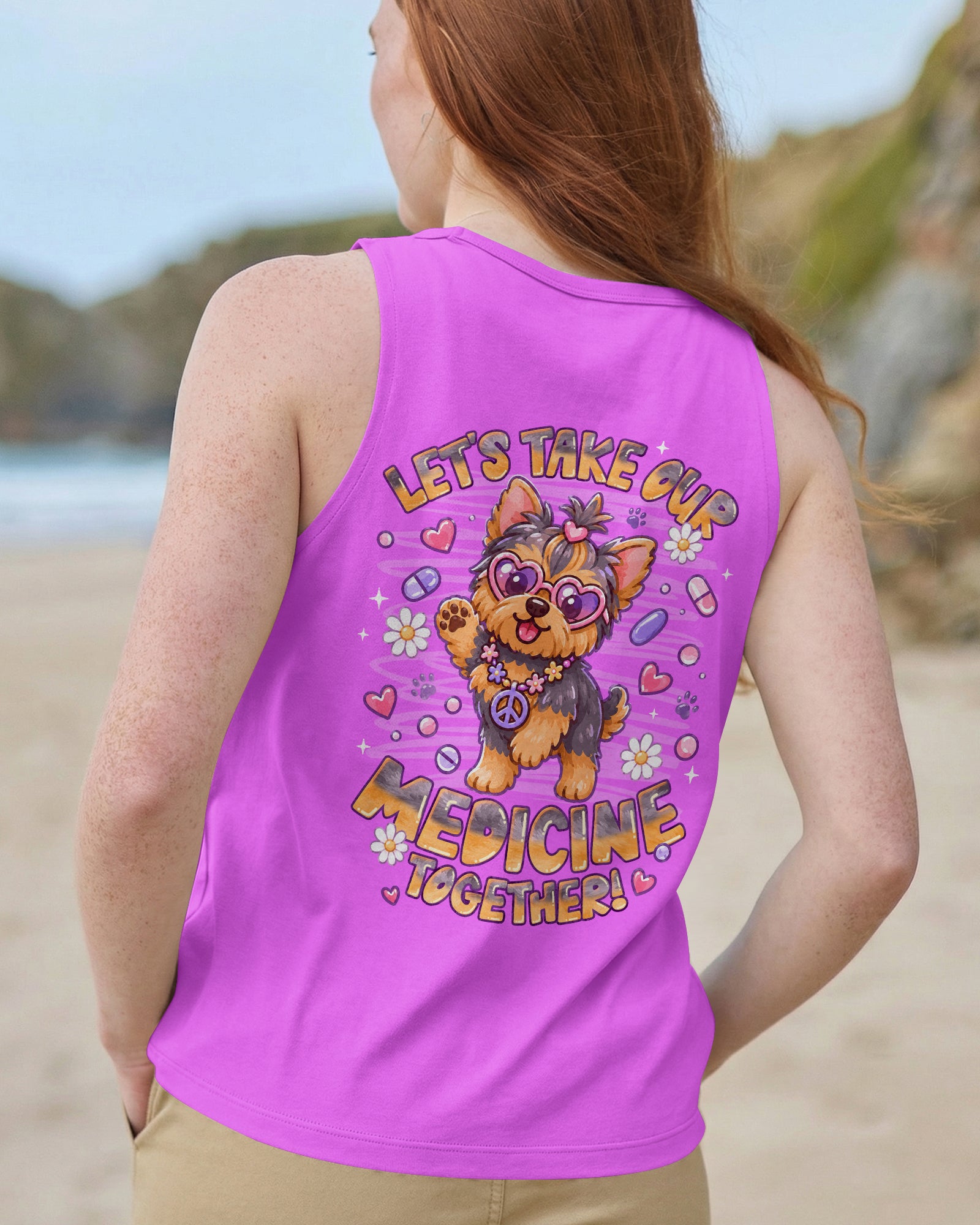 LET'S TAKE OUR MEDICINE YORKIE DOG ALL OVER PRINT - TLNT0907262