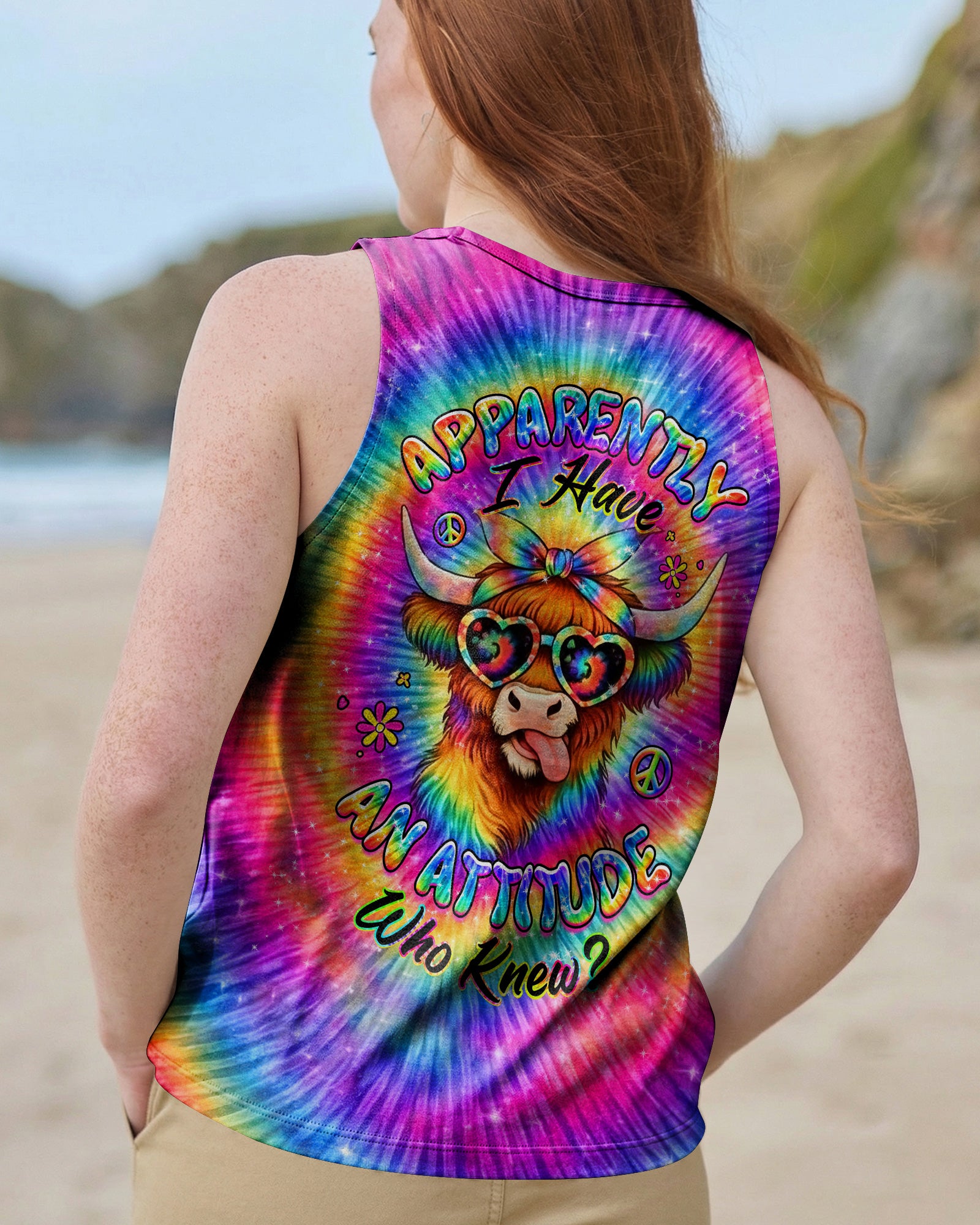 APPARENTLY I HAVE AN ATTITUDE WHO KNEW COW ALL OVER PRINT - YHHG2502262