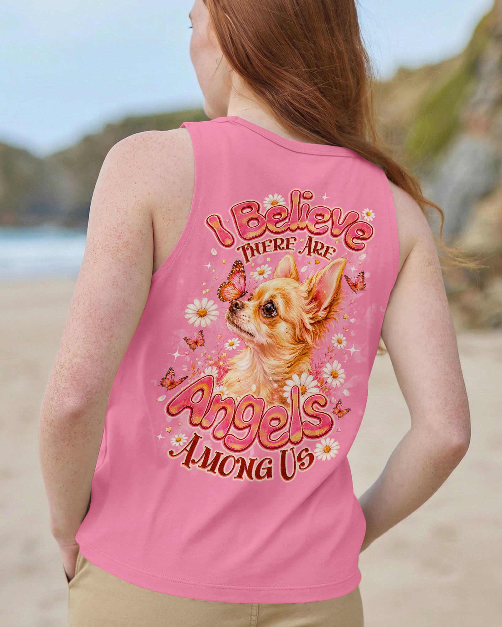 I BELIEVE THERE ARE ANGELS AMONG US CHIHUAHUA DOG ALL OVER PRINT - TLNO2105262