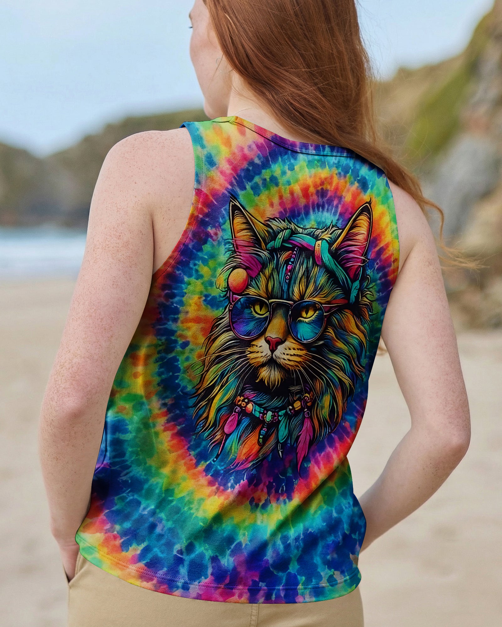 HIPPIE CAT SWIRL ALL OVER PRINT - TLNO0202261