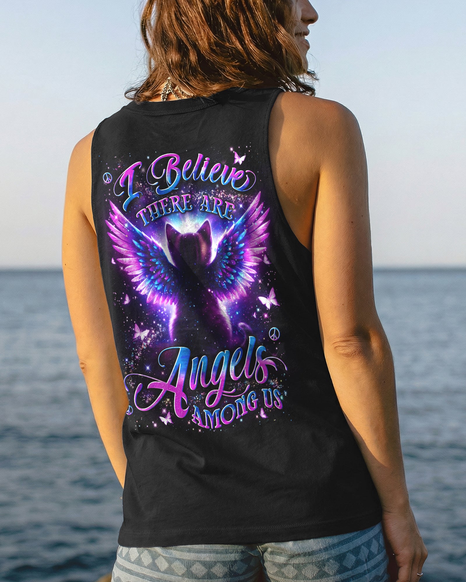 I BELIEVE THERE ARE ANGELS AMONG US CAT ALL OVER PRINT - YHLN0202261