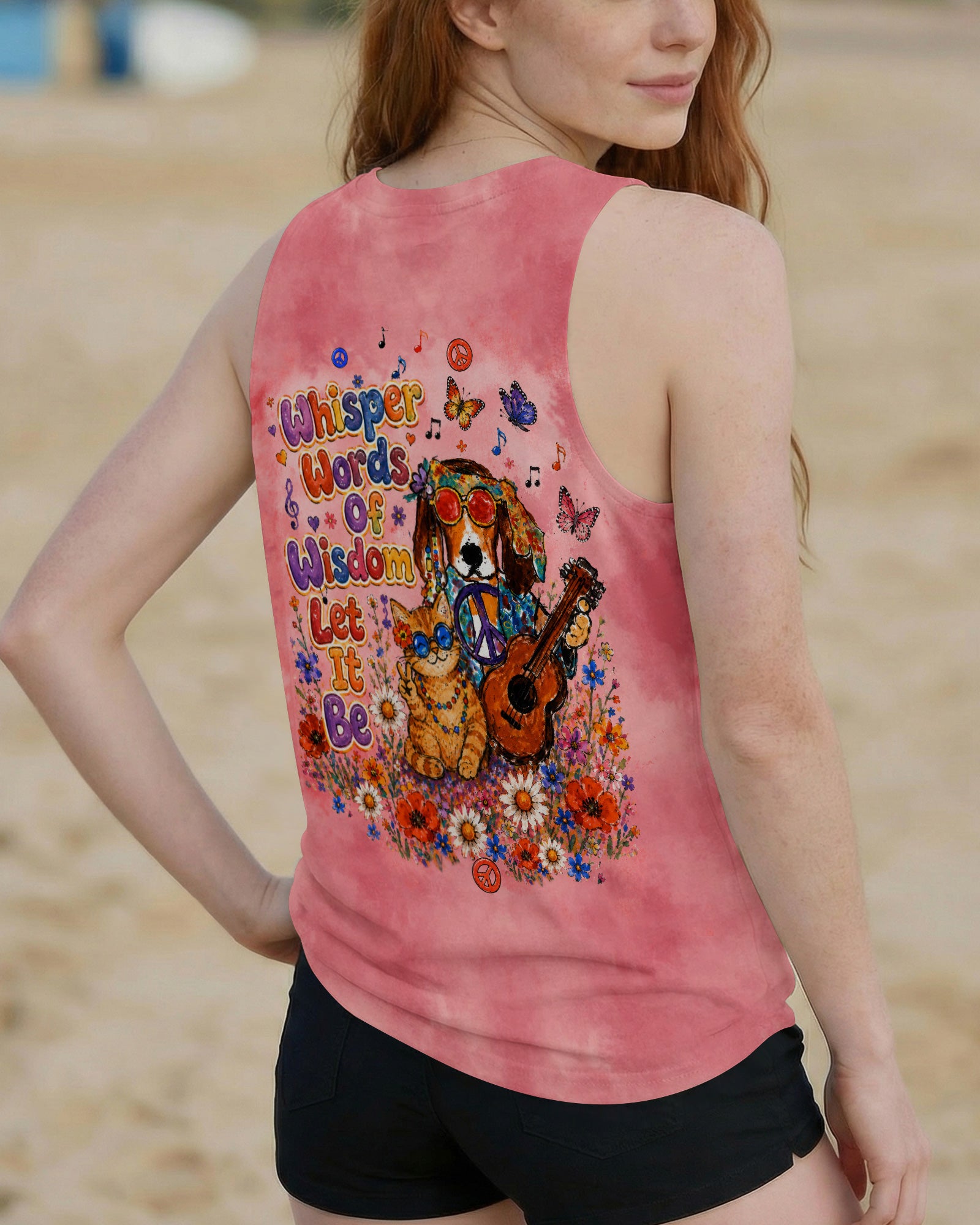 WHISPER WORDS OF WISDOM LET IT BE BEAGLE DOG TABBY CAT ALL OVER PRINT  - TLTW1305262
