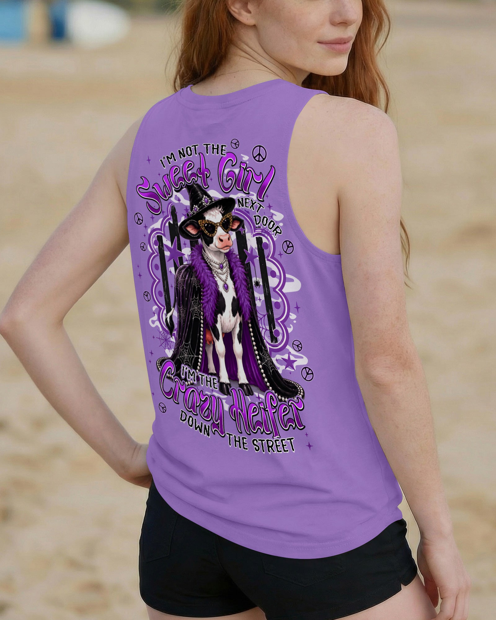 I'M THE CRAZY HEIFER HALLOWEEN COW ALL OVER PRINT - TYPQ1707262