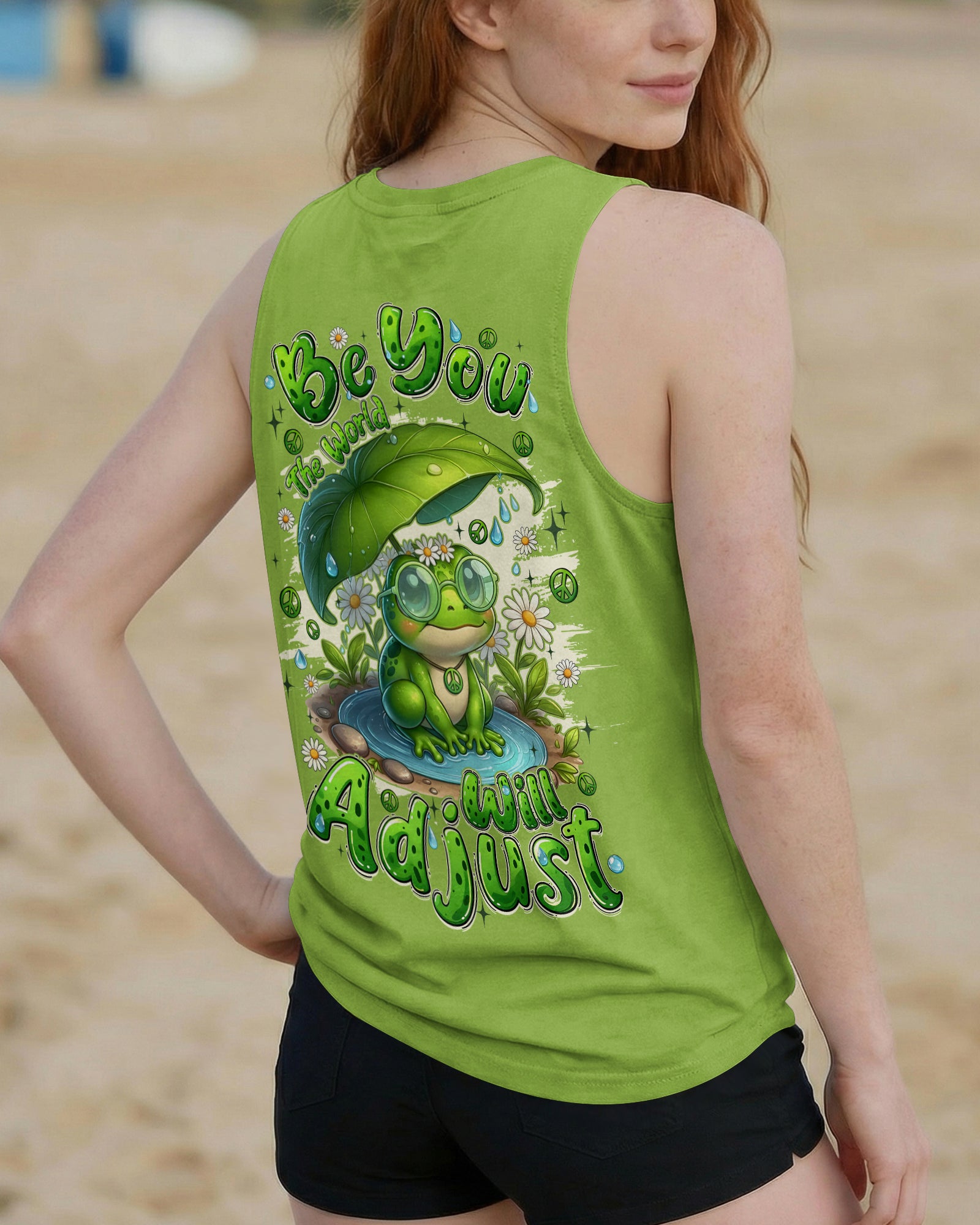 BE YOU THE WORLD WILL ADJUST FROG ALL OVER PRINT - TYQY2605262