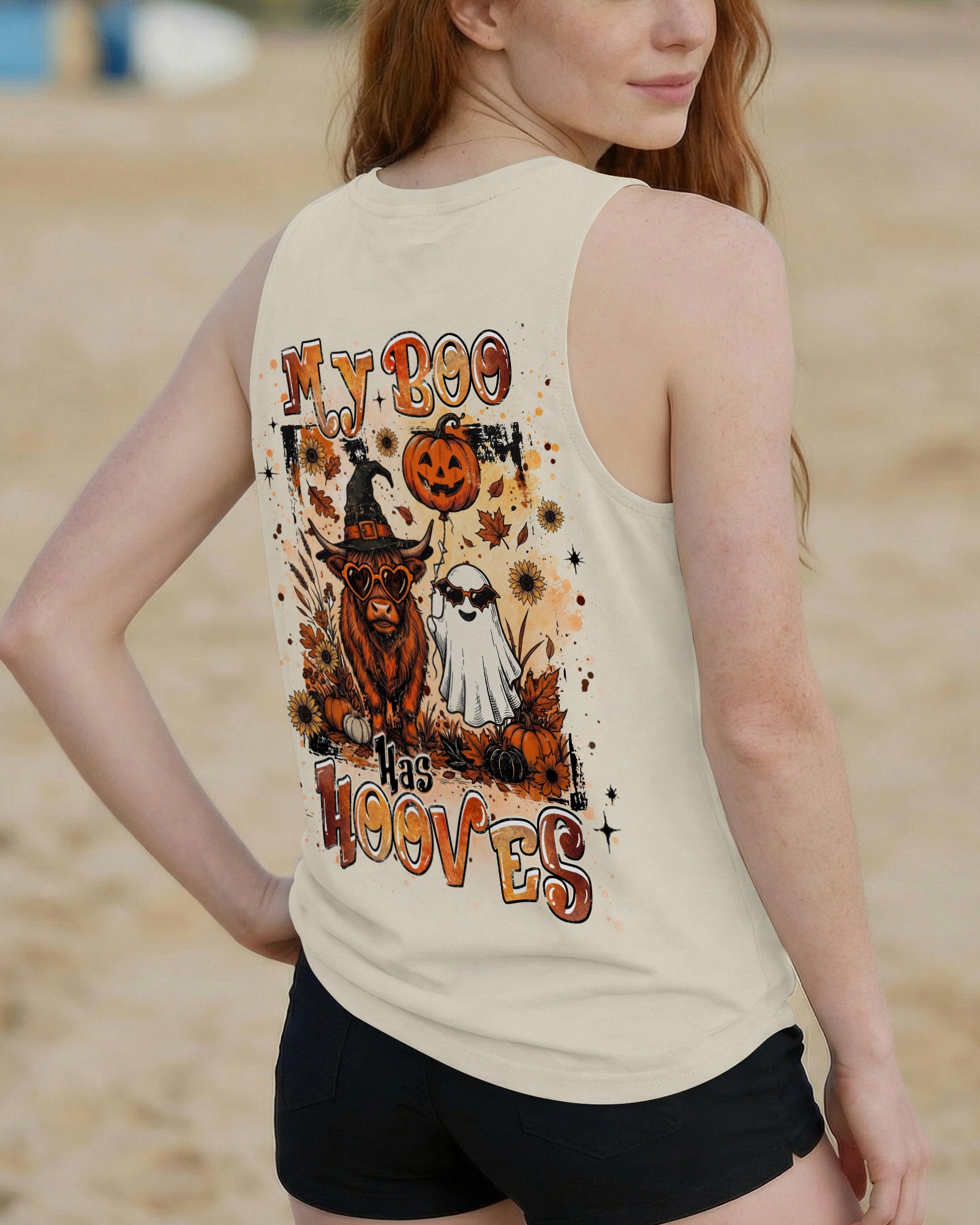 MY BOO HAS HOOVES HIGHLAND COW HALLOWEEN ALL OVER PRINT - TLHG2207262