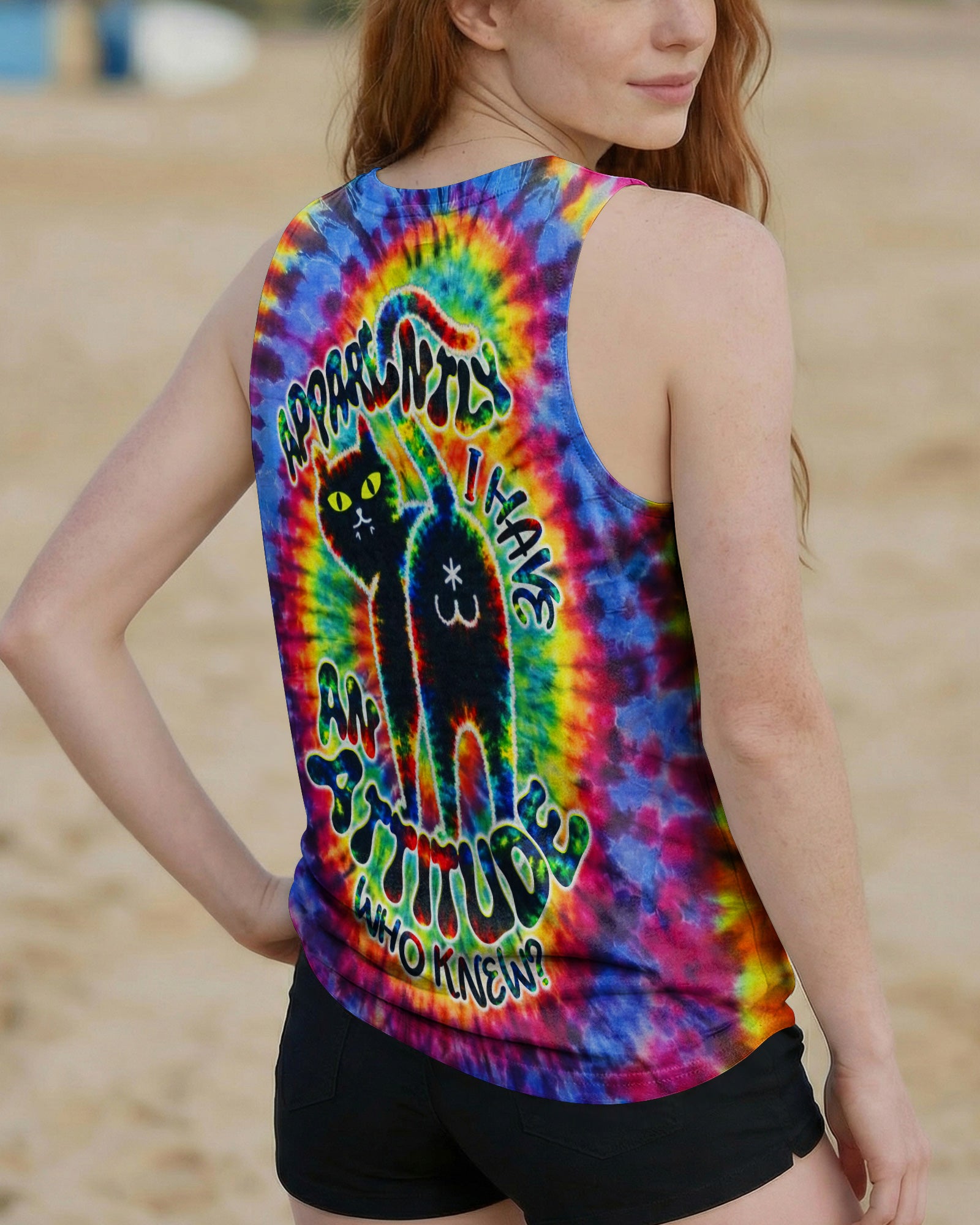 APPARENTLY I HAVE AN ATTITUDE WHO KNEW CAT SWIRL ALL OVER PRINT - TLNT2503263