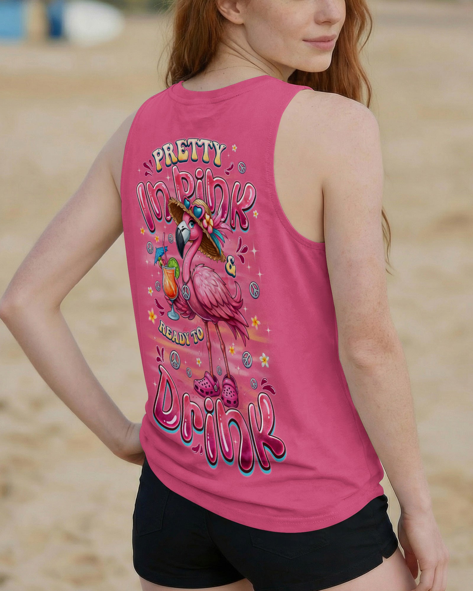 PRETTY IN PINK FLAMINGO ALL OVER PRINT - TYQY3103261