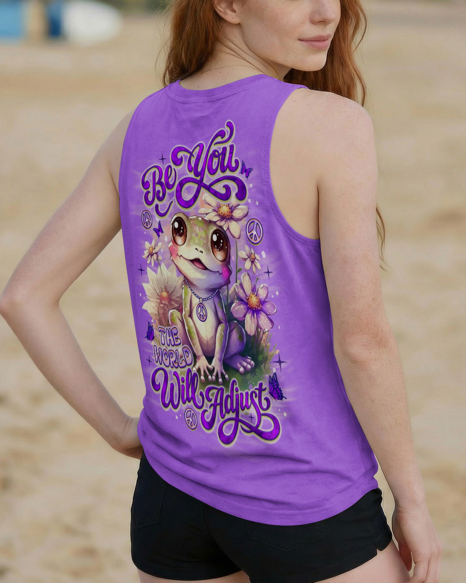 BE YOU THE WORLD WILL ADJUST FROG ALL OVER PRINT - TLNO0302261