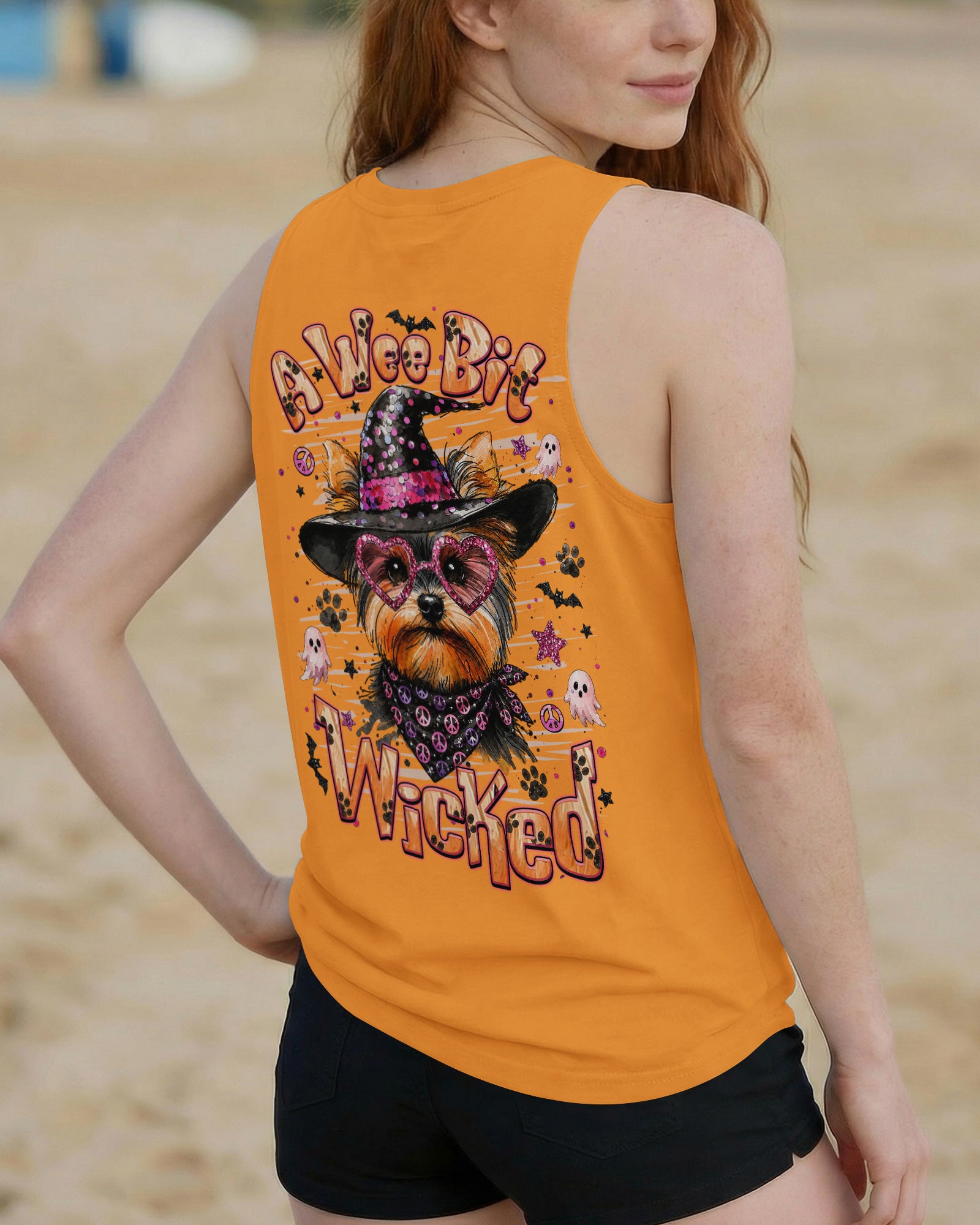A WEE BIT WICKED YORKIE DOG HALLOWEEN ALL OVER PRINT - TLHN1707262