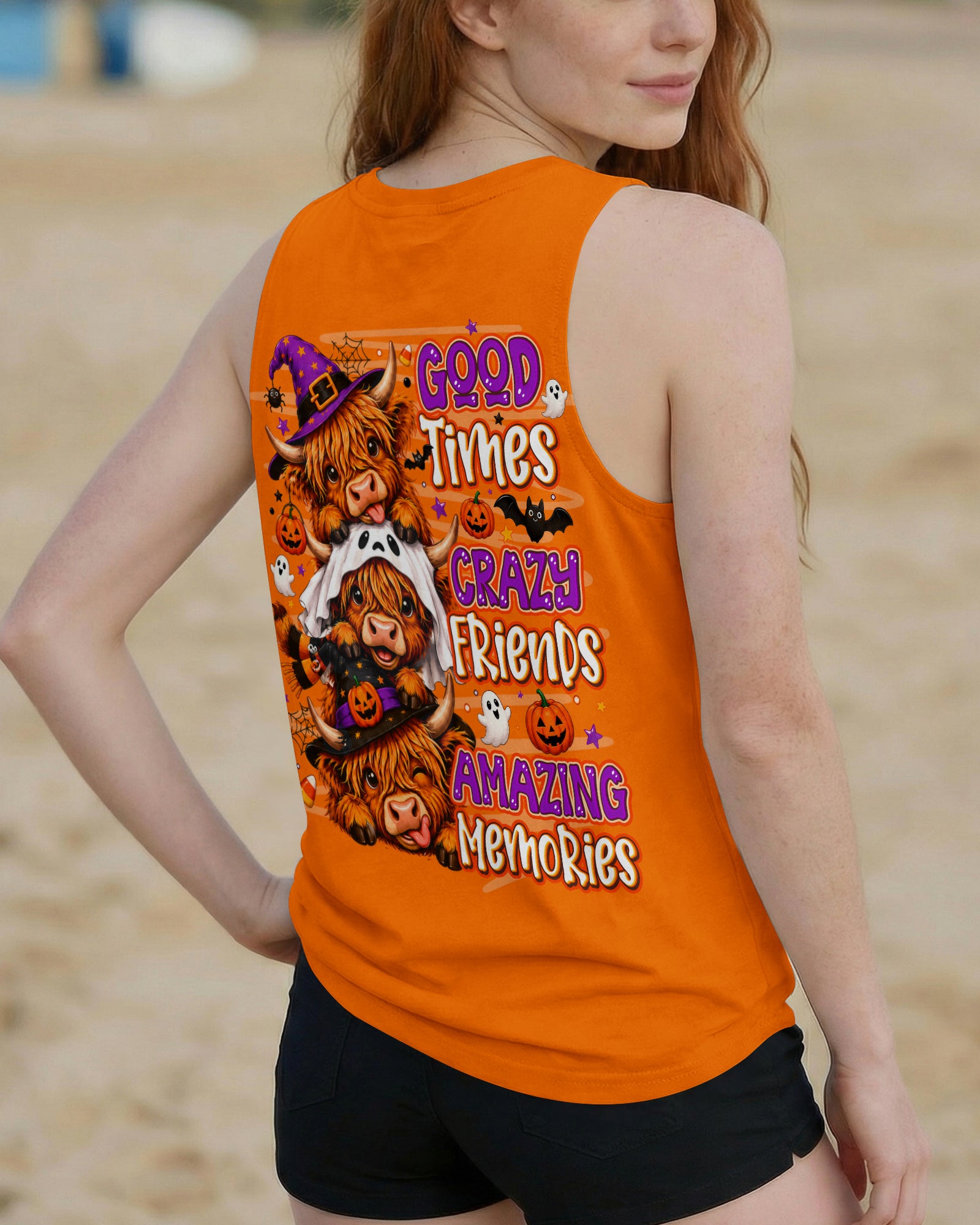 GOOD TIMES CRAZY FRIEND HIGHLAND COW HALLOWEEN ALL OVER PRINT - TLNO2307263