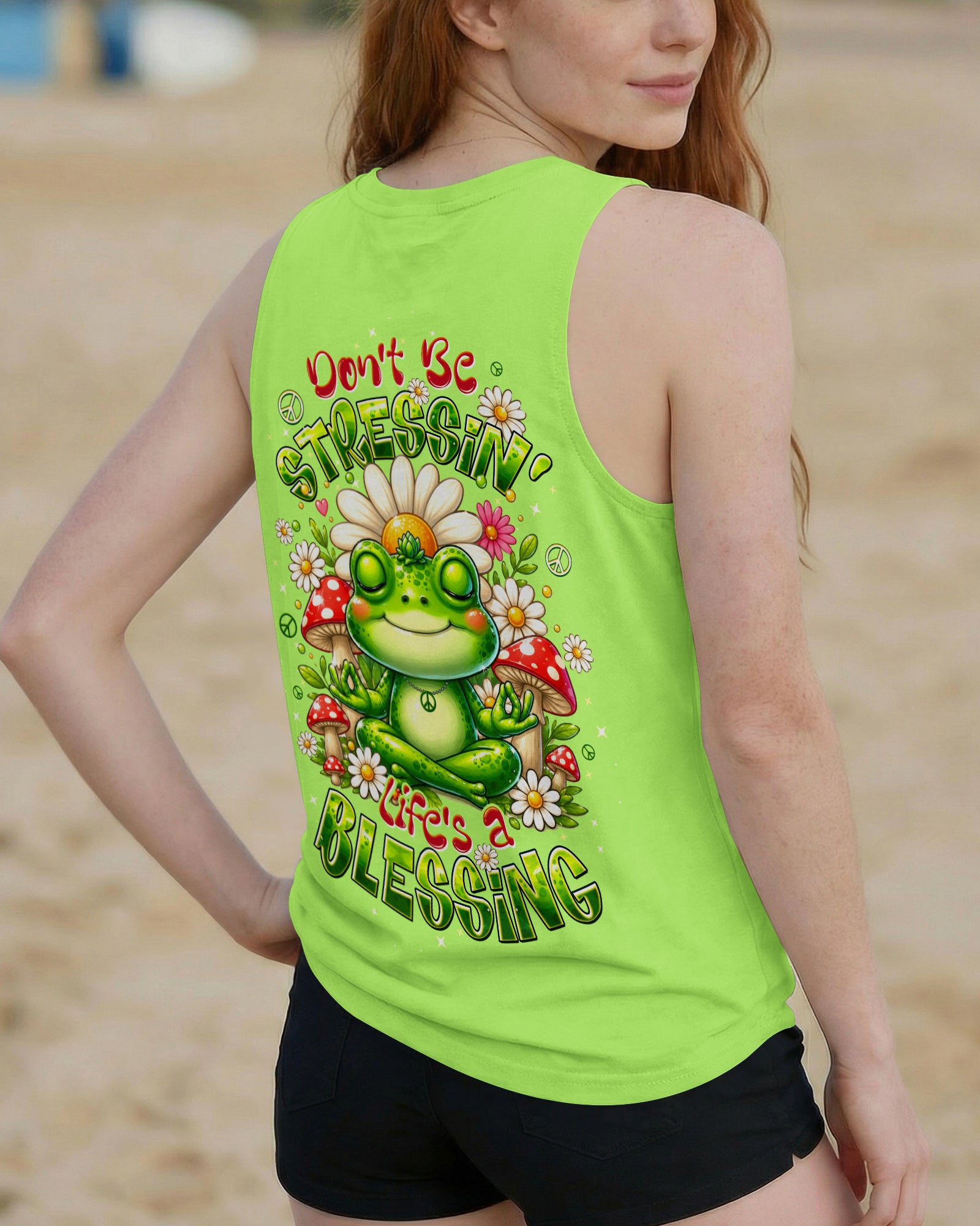 DON'T BE STRESSIN' FROG ALL OVER PRINT - TLTW1307263