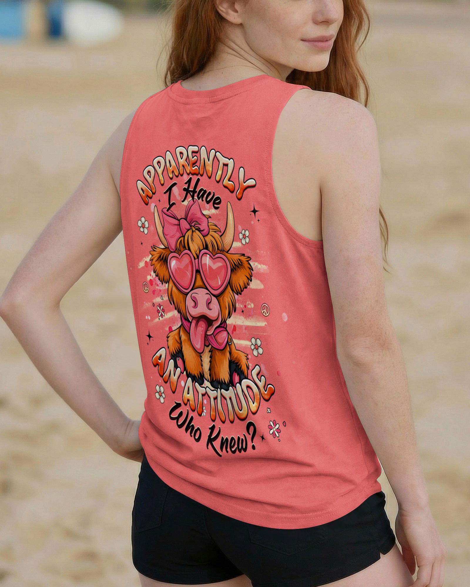 APPARENTLY I HAVE AN ATTITUDE WHO KNEW COW ALL OVER PRINT - TLHG0603262