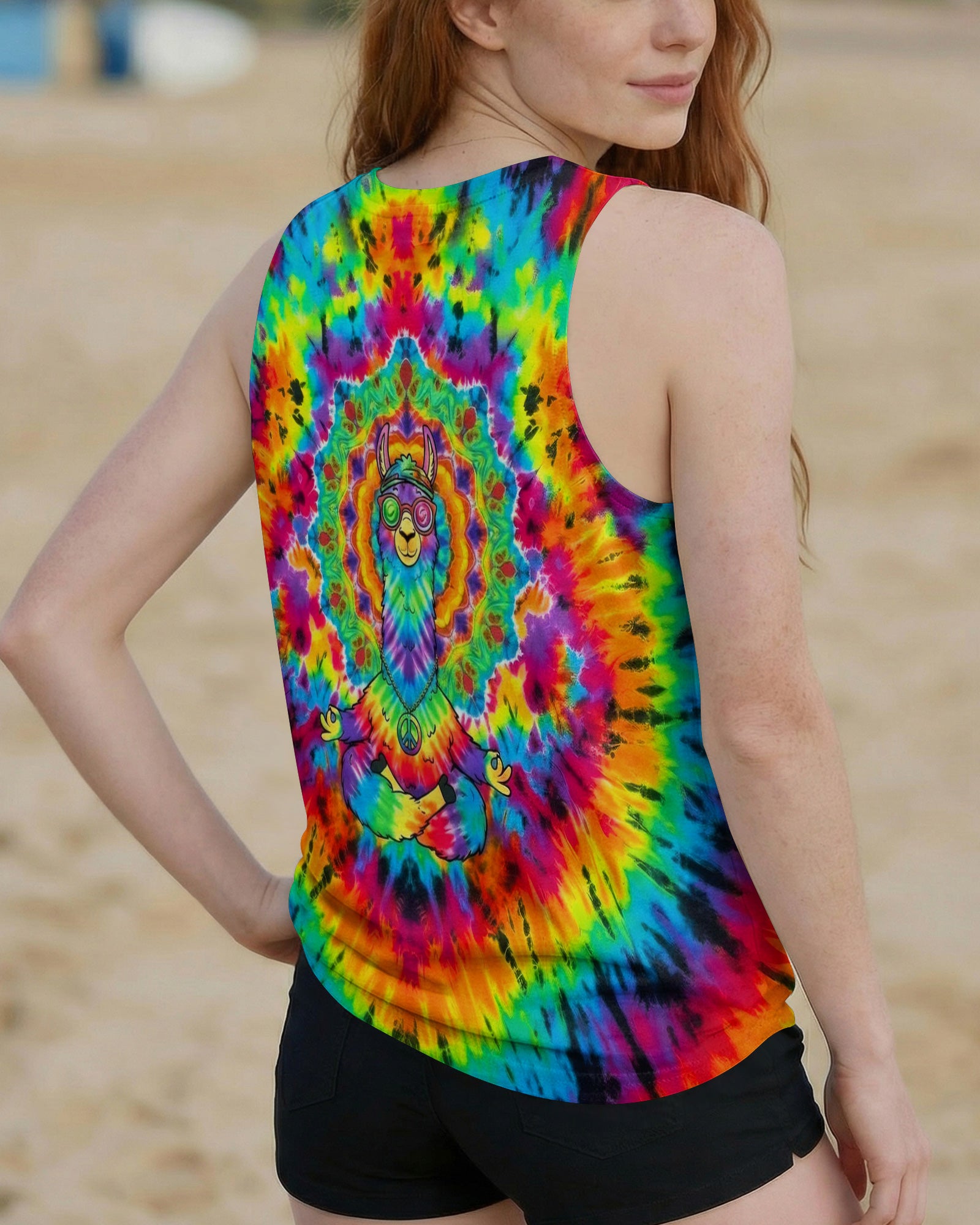 RAINBOW SWIRL LLAMA ALL OVER PRINT - YHHG0302262