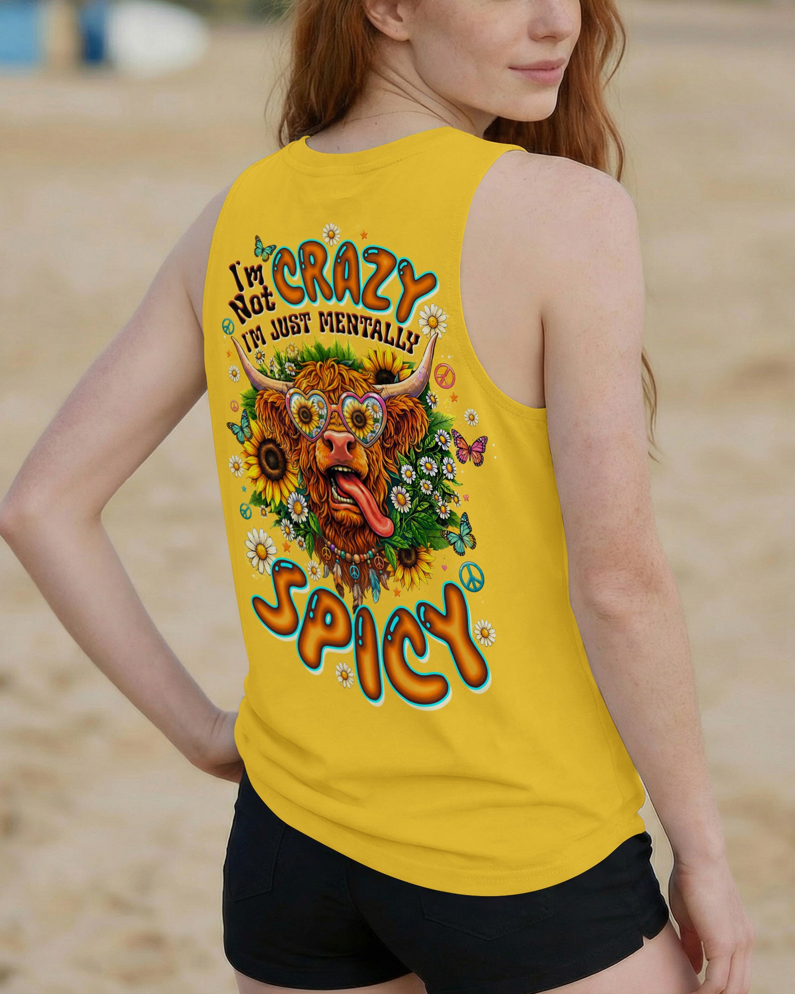 I'M NOT CRAZY HIGHLAND COW ALL OVER PRINT - TLTW2907264