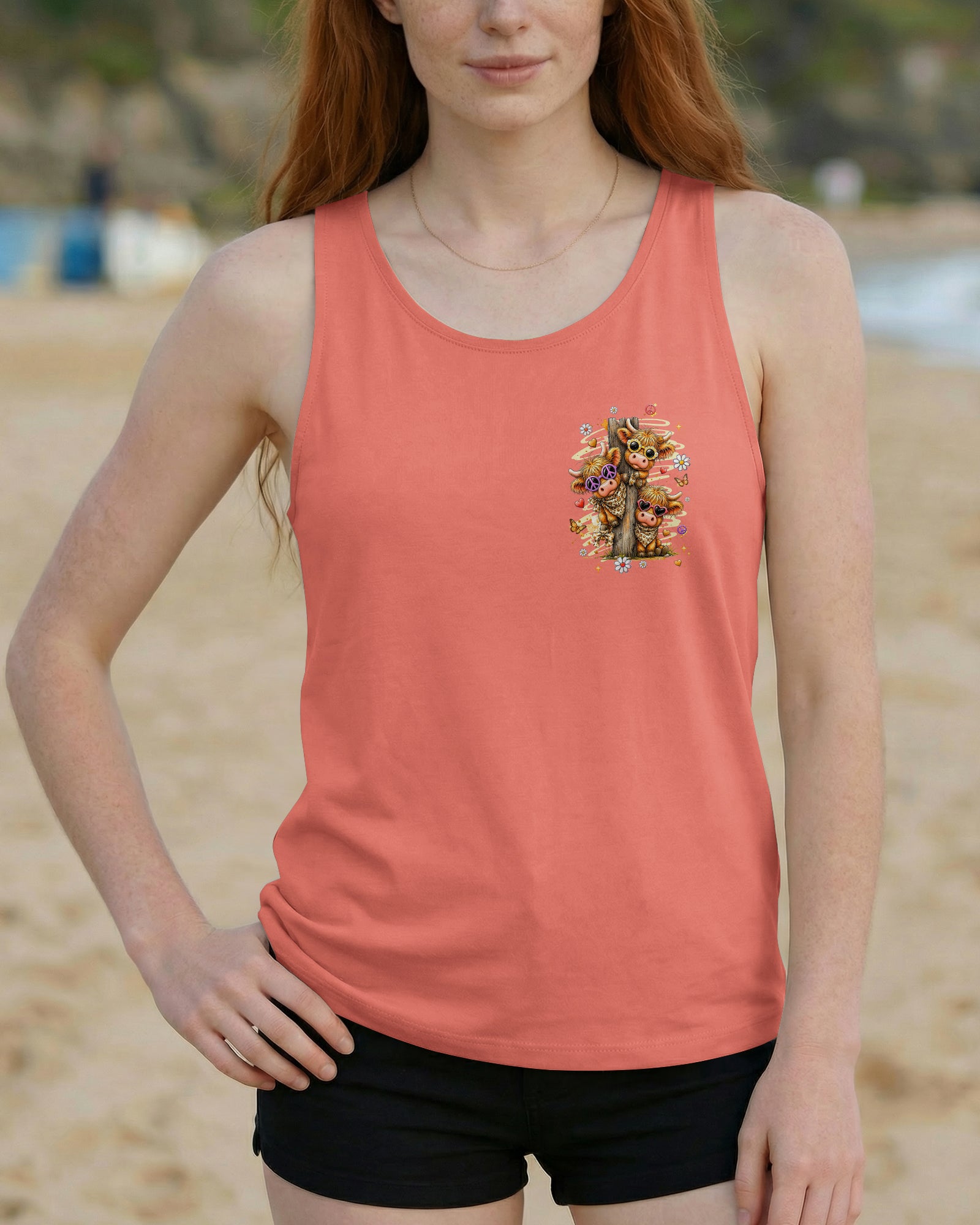 GOOD TIMES CRAZY FRIENDS HIGHLAND COW ALL OVER PRINT - TLHG0807261