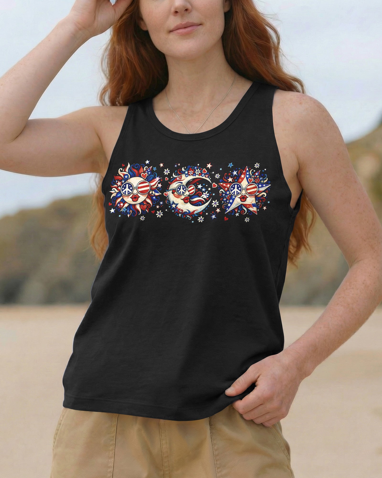 LIVE BY THE SUN RED WHITE & BLUE MOON STAR ALL OVER PRINT - TLNO3103262
