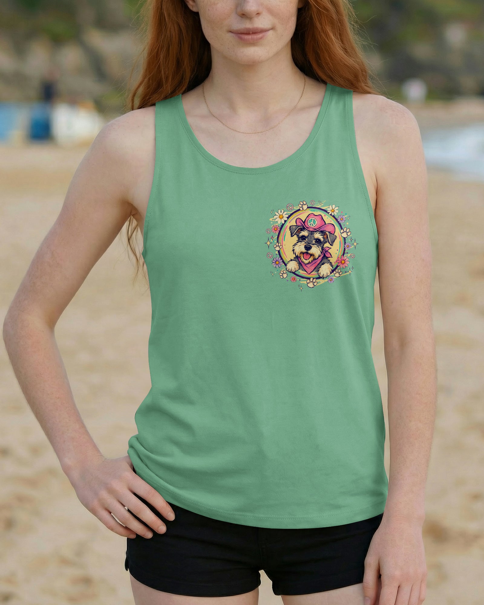 PEACE LOVE AND WOOF SCHNAUZER DOG ALL OVER PRINT - TLTW1507261
