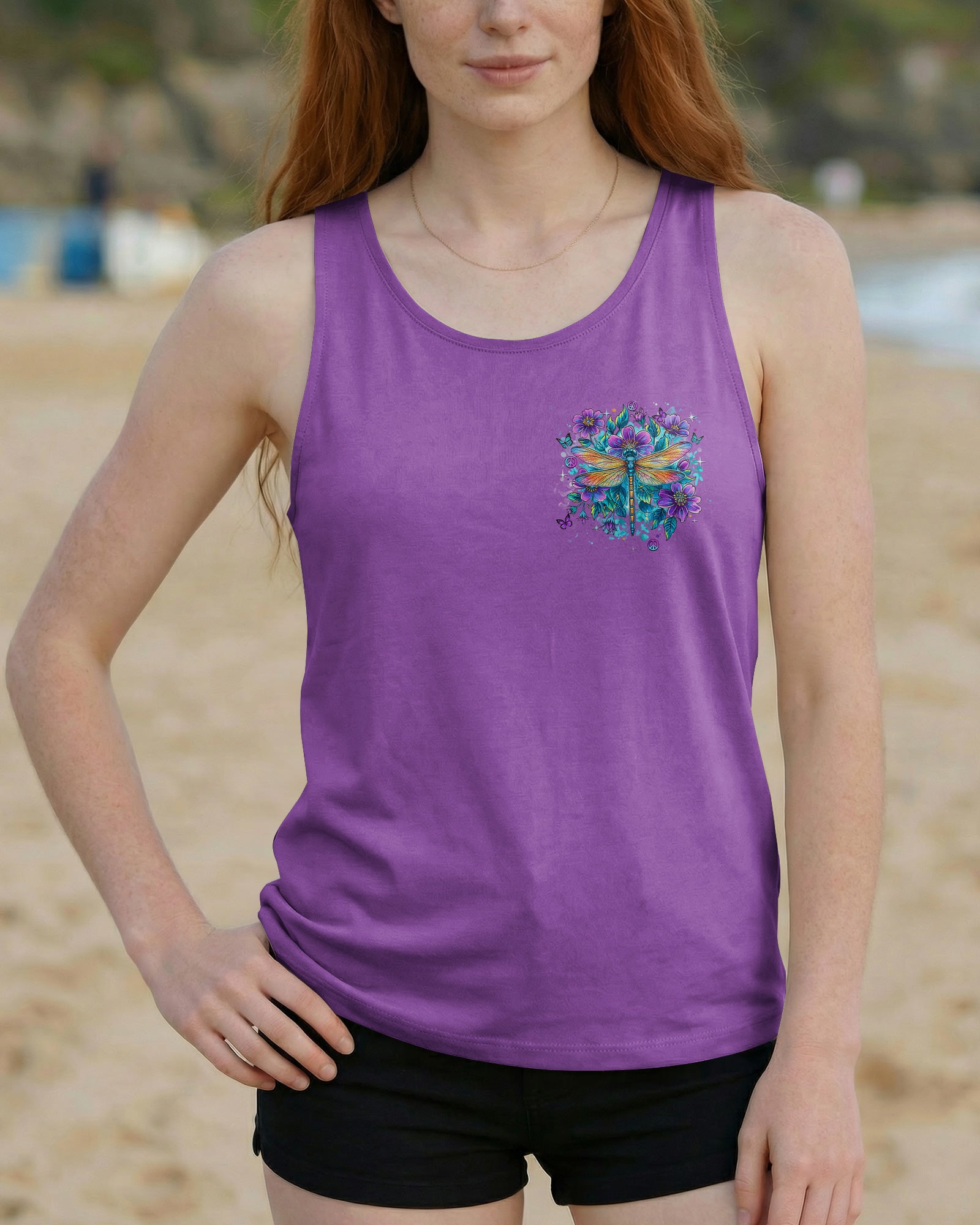JUST BREATHE DRAGONFLY FLORAL ALL OVER PRINT - TLHN2403262