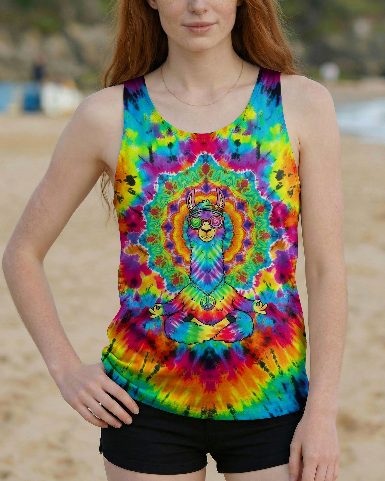 RAINBOW SWIRL LLAMA ALL OVER PRINT - YHHG0302262