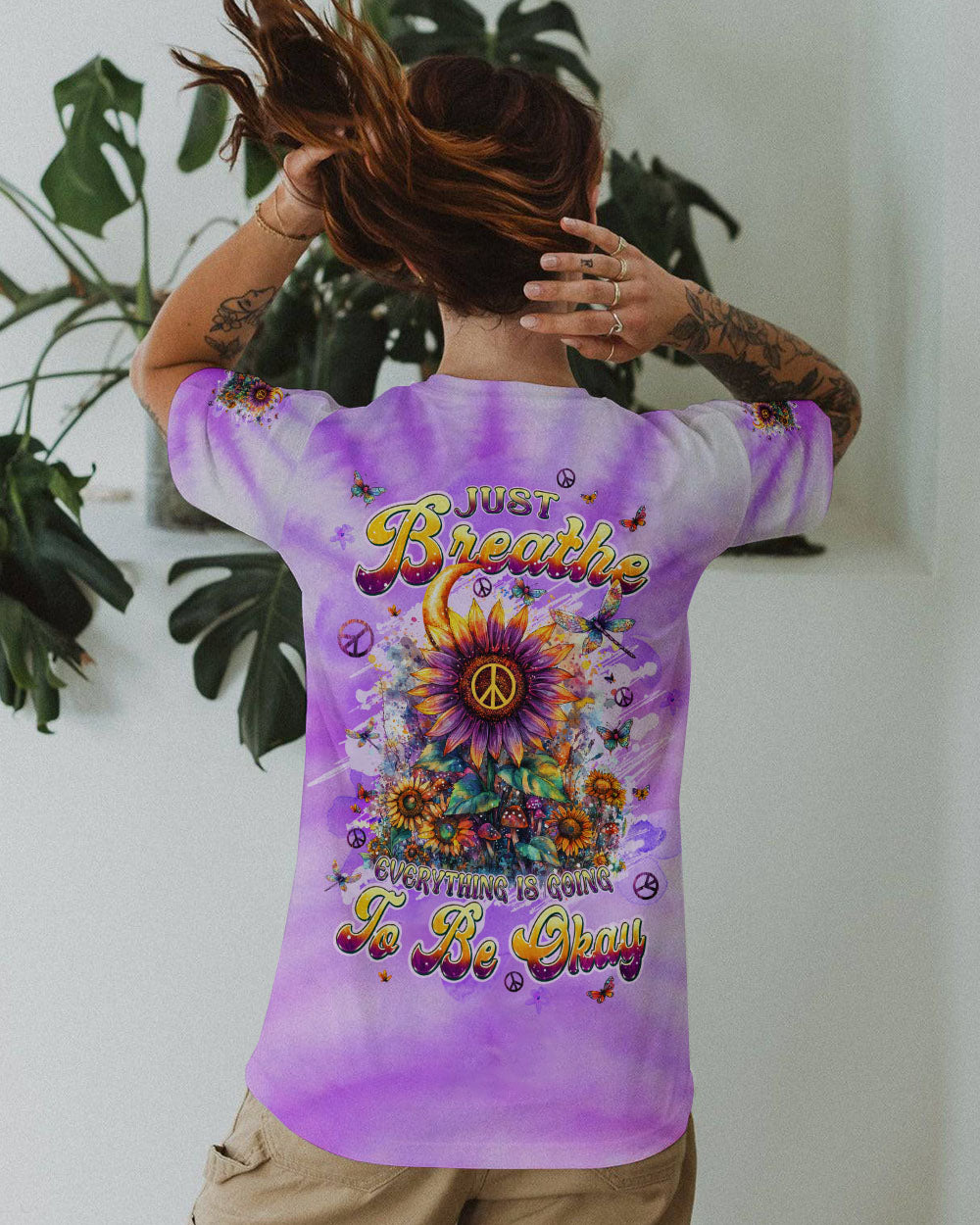 JUST BREATHE SUNFLOWER ALL OVER PRINT - TLPQ1508241