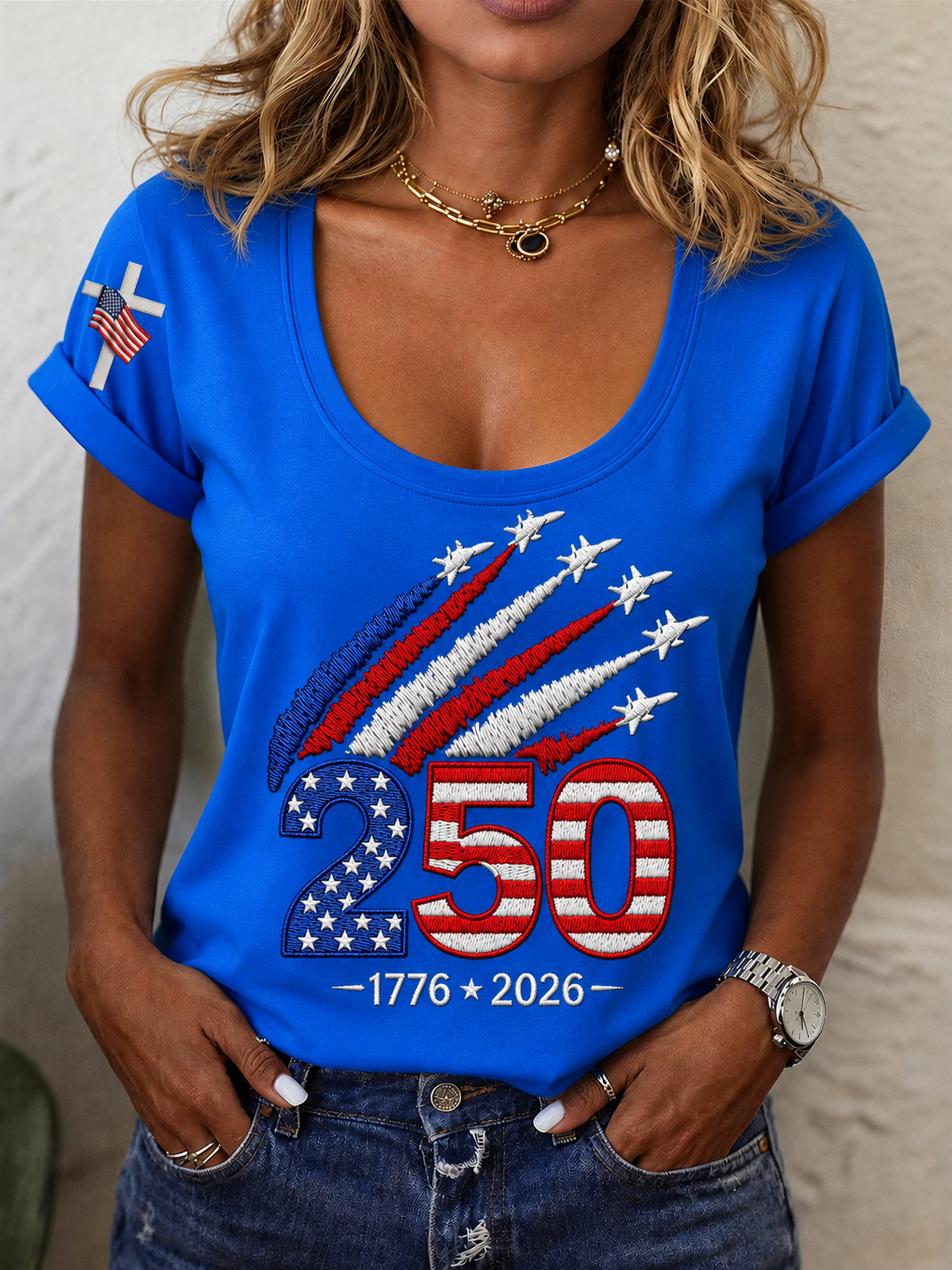 USA 250th Anniversary Patriotic Women's T-Shirt