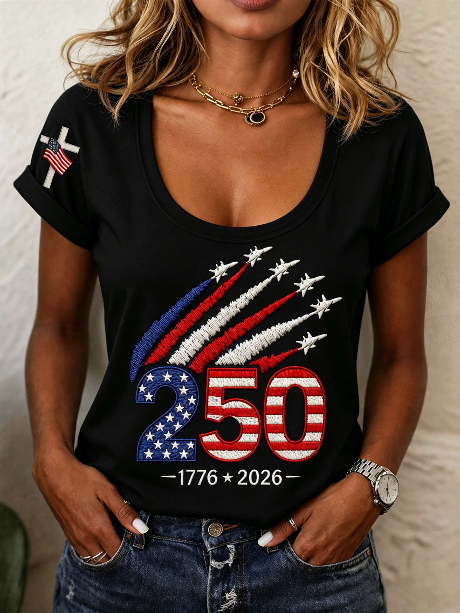 USA 250th Anniversary Patriotic Women's T-Shirt